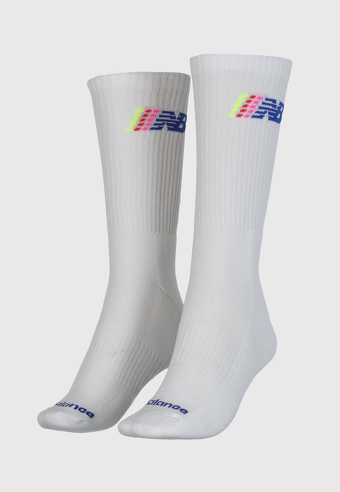 Meia Cano Alto New Balance Graphic Branca