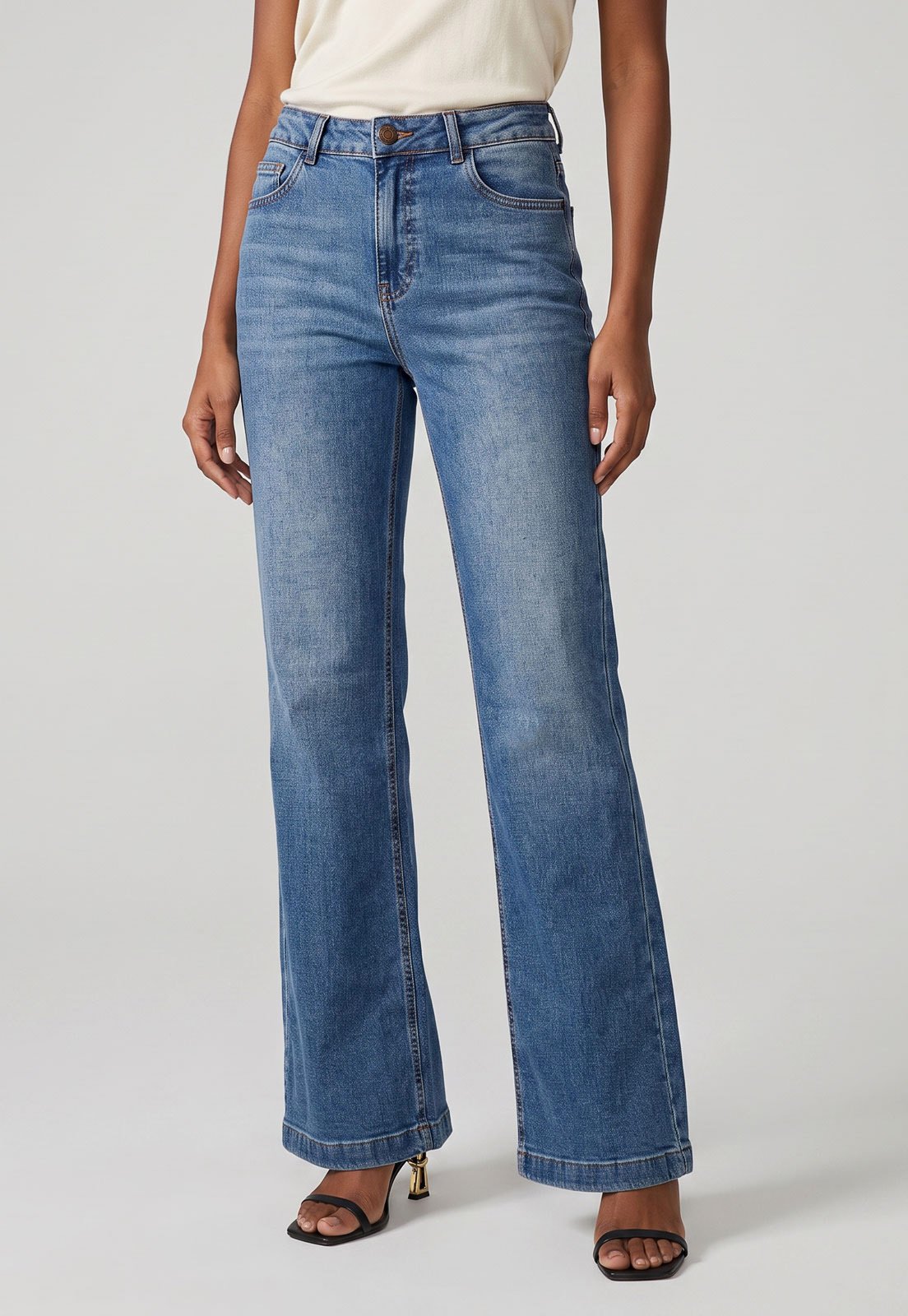 Calça Jeans Feminina Cantão Super Reta Azul
