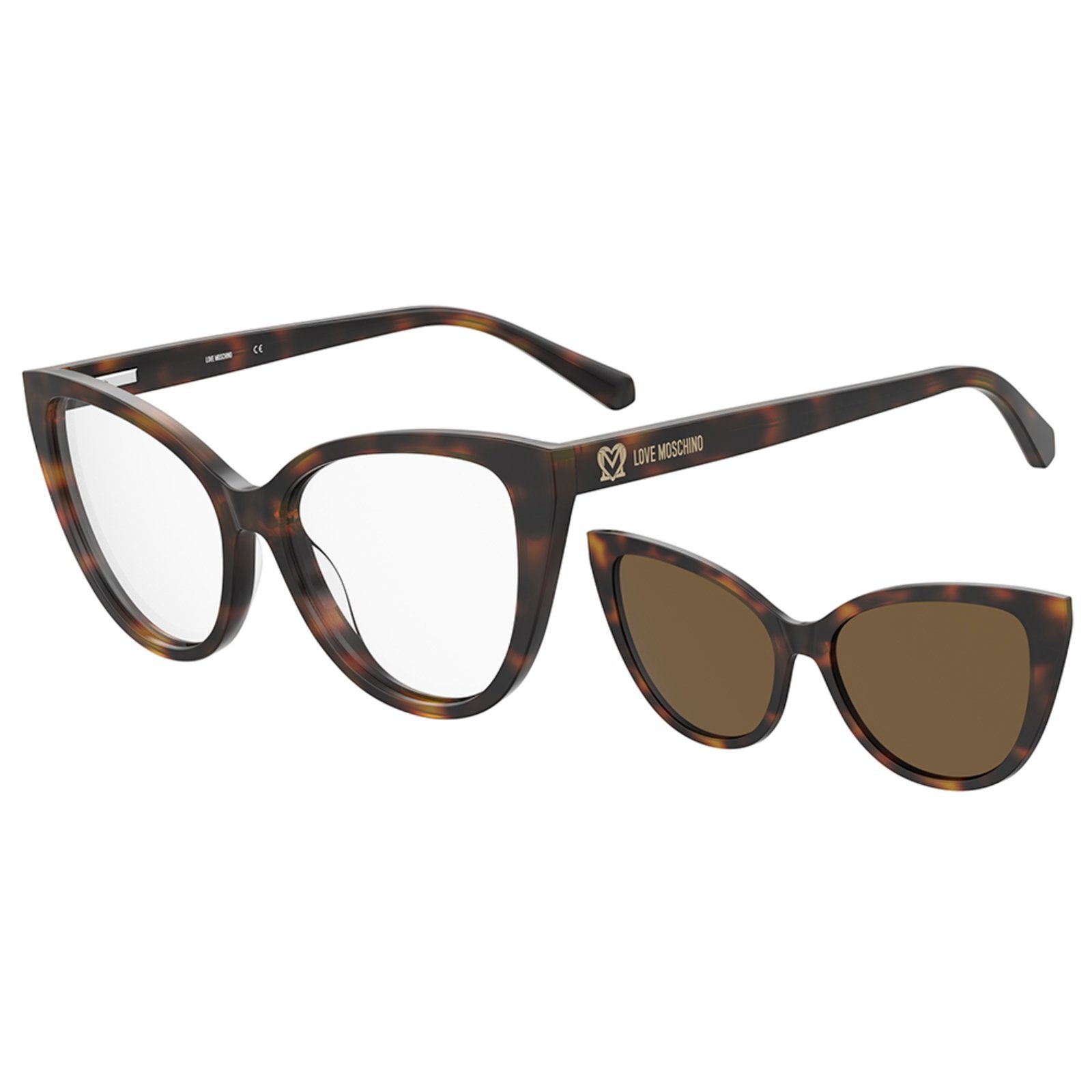 Armação de Óculos Clip On Love Moschino Mol066/Cs 05L – Marro 54