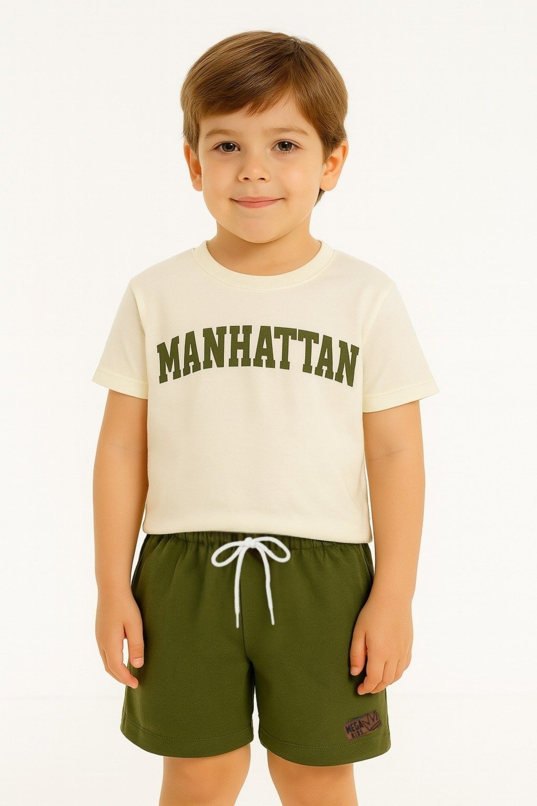 Vista 3 Infantil - Conjunto Verão Masculino Manhatam Off - Mega Mega Kids unico Mega Kids unico