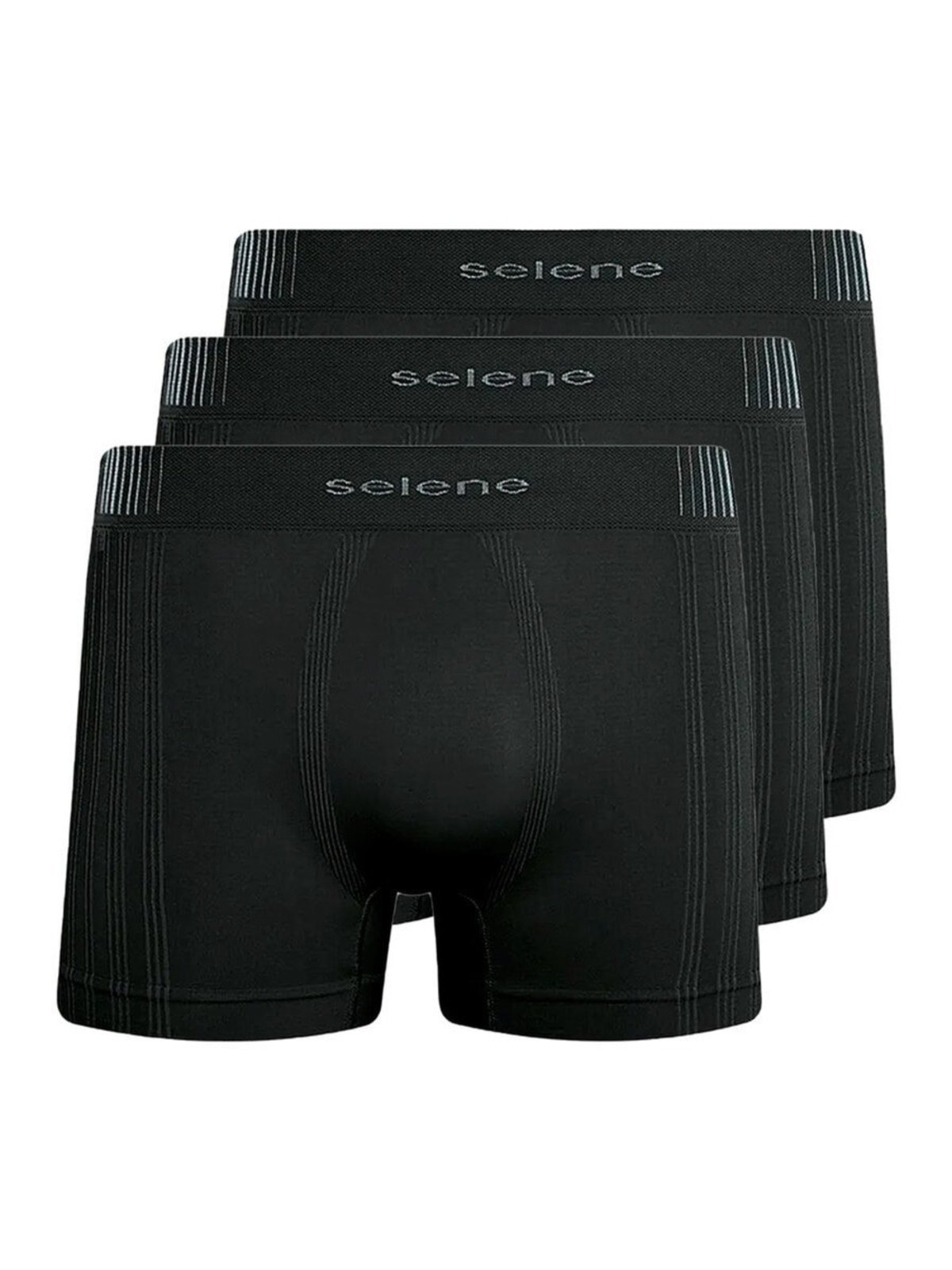 Kit com 3 Cuecas Boxer Selene 11070-002/003/440 Preto