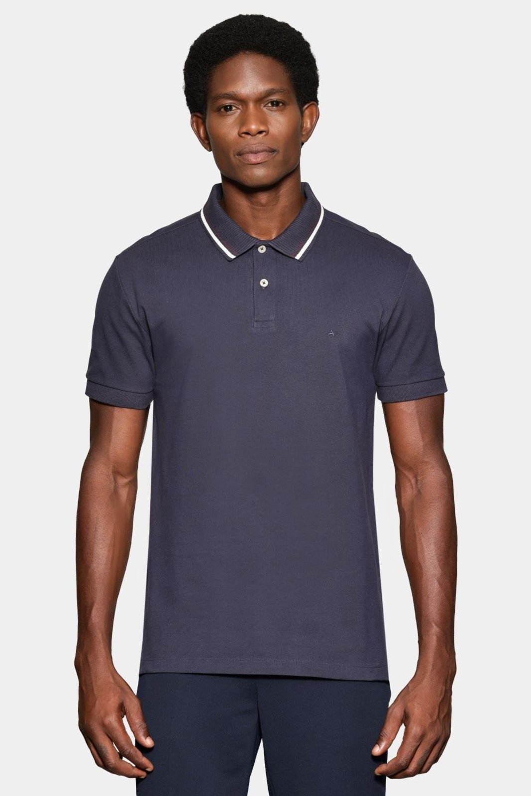 Polo Aramis Manga Curta Piquet Gola Navy