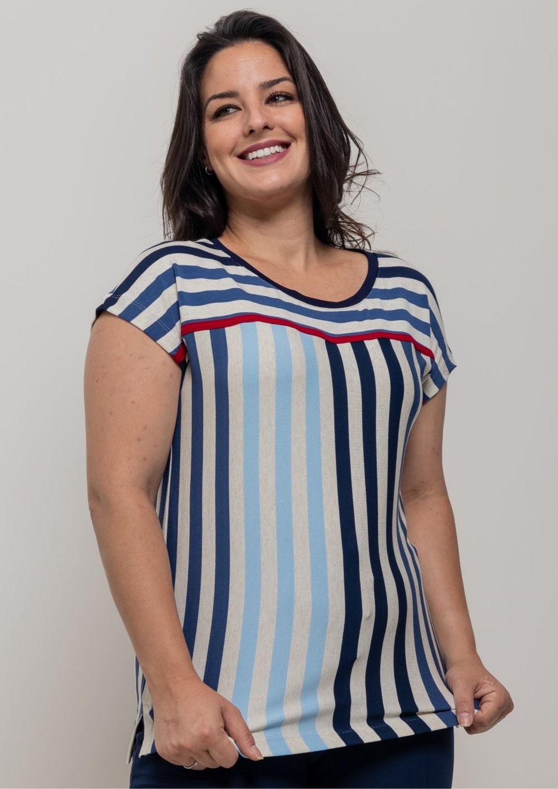 Blusa Pau a Pique Listrada Azul AZUL – XL Pau a Pique