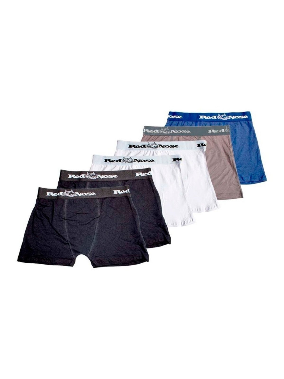 Kit com 6 Cuecas Cueca Boxer Red Nose 320 Azul