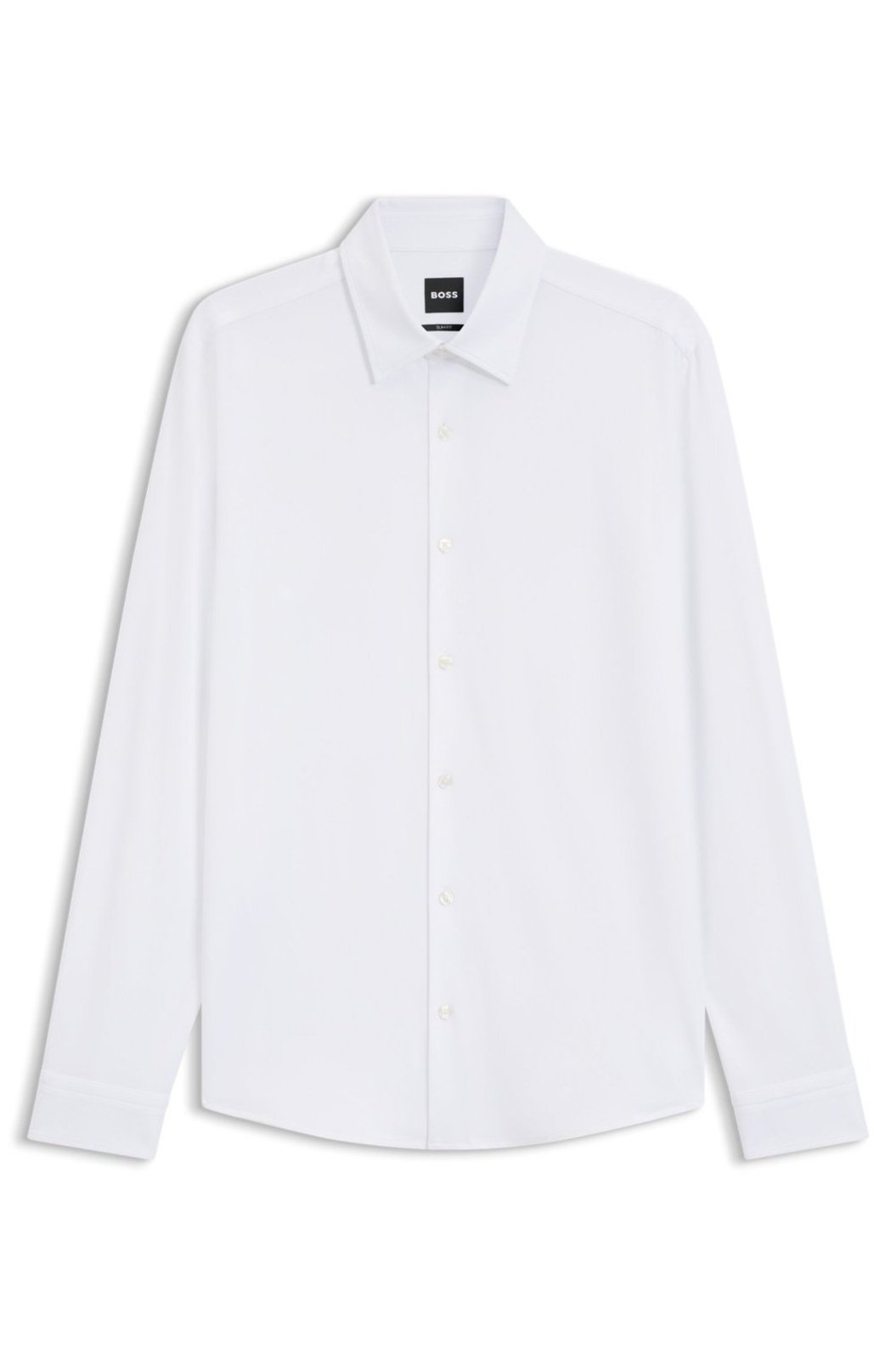 Camisa De Ajuste Slim Em Tecido Elástico Estruturado