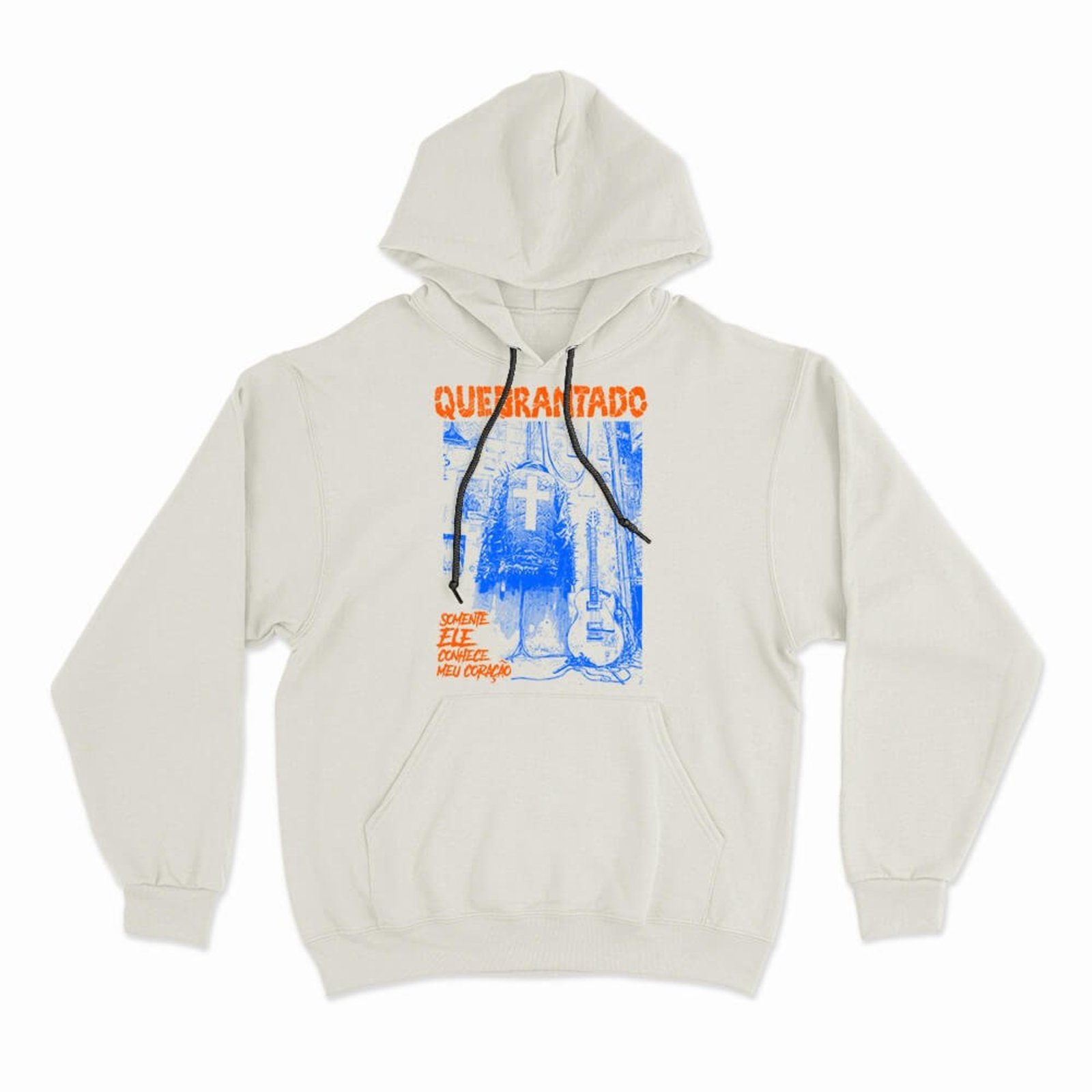 Moletom Com Capuz Quebrantado - Off White - Casual - Studio Geek