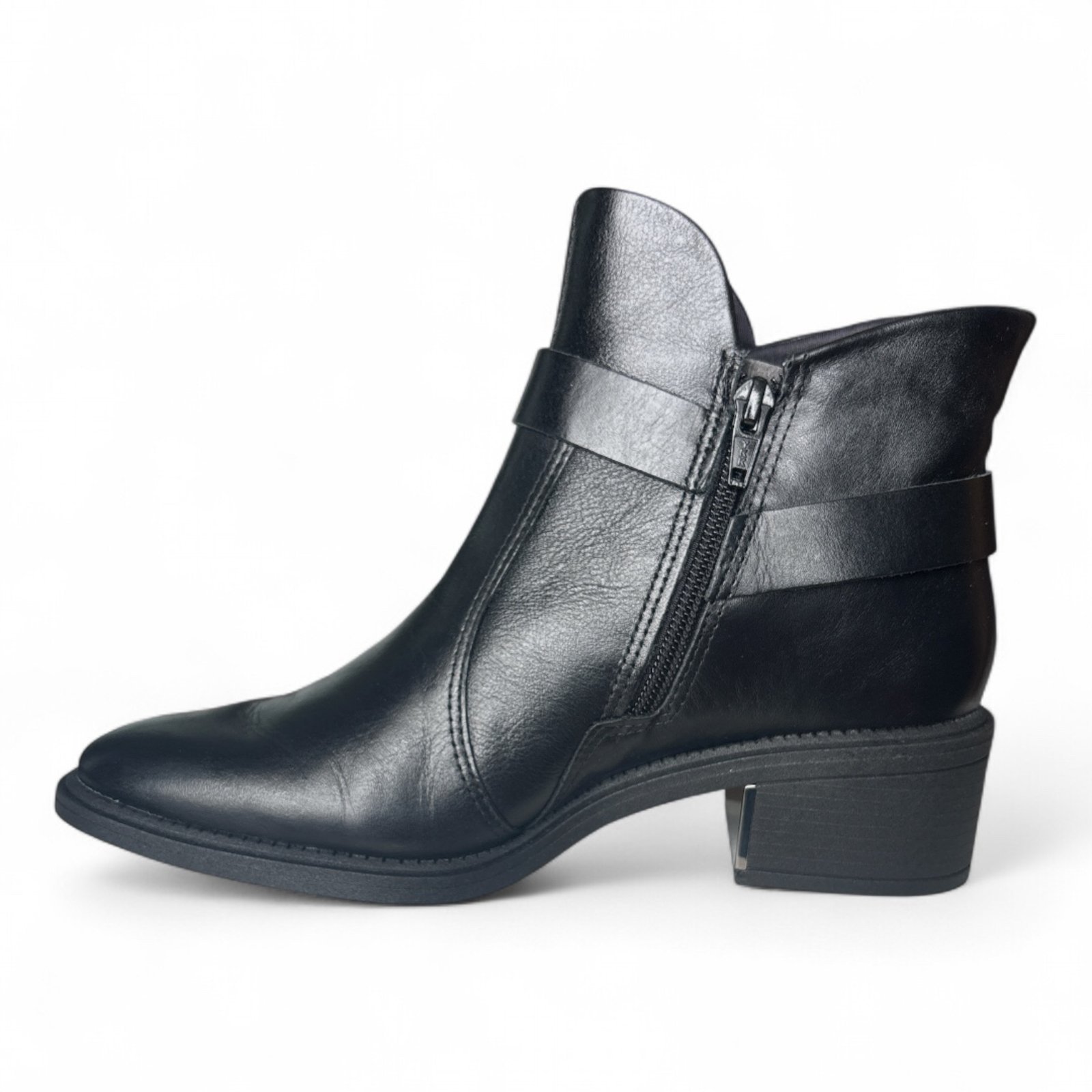 Vista 3 Bota Feminina Couro Cano Curto Preta Ramarim 2565103-6 preto preto