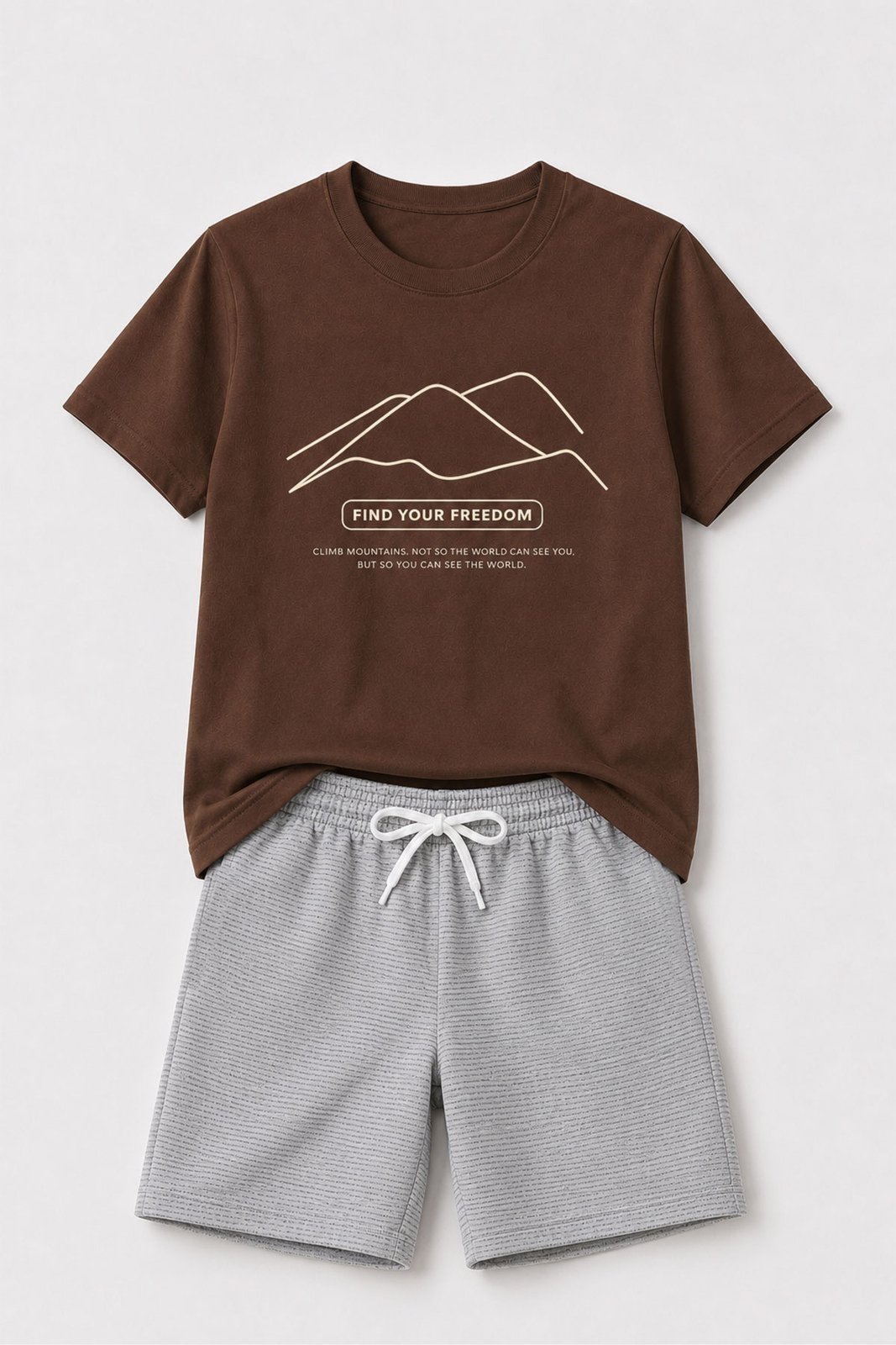 Infantil - Conjunto Masculina Algodão Your Freedom Marrom - Babei no Look