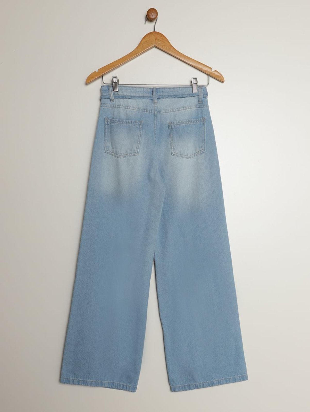 Vista 3 Infantil - Calça Jeans Wide Leg Juvenil Para Menina Vels azul Vels azul