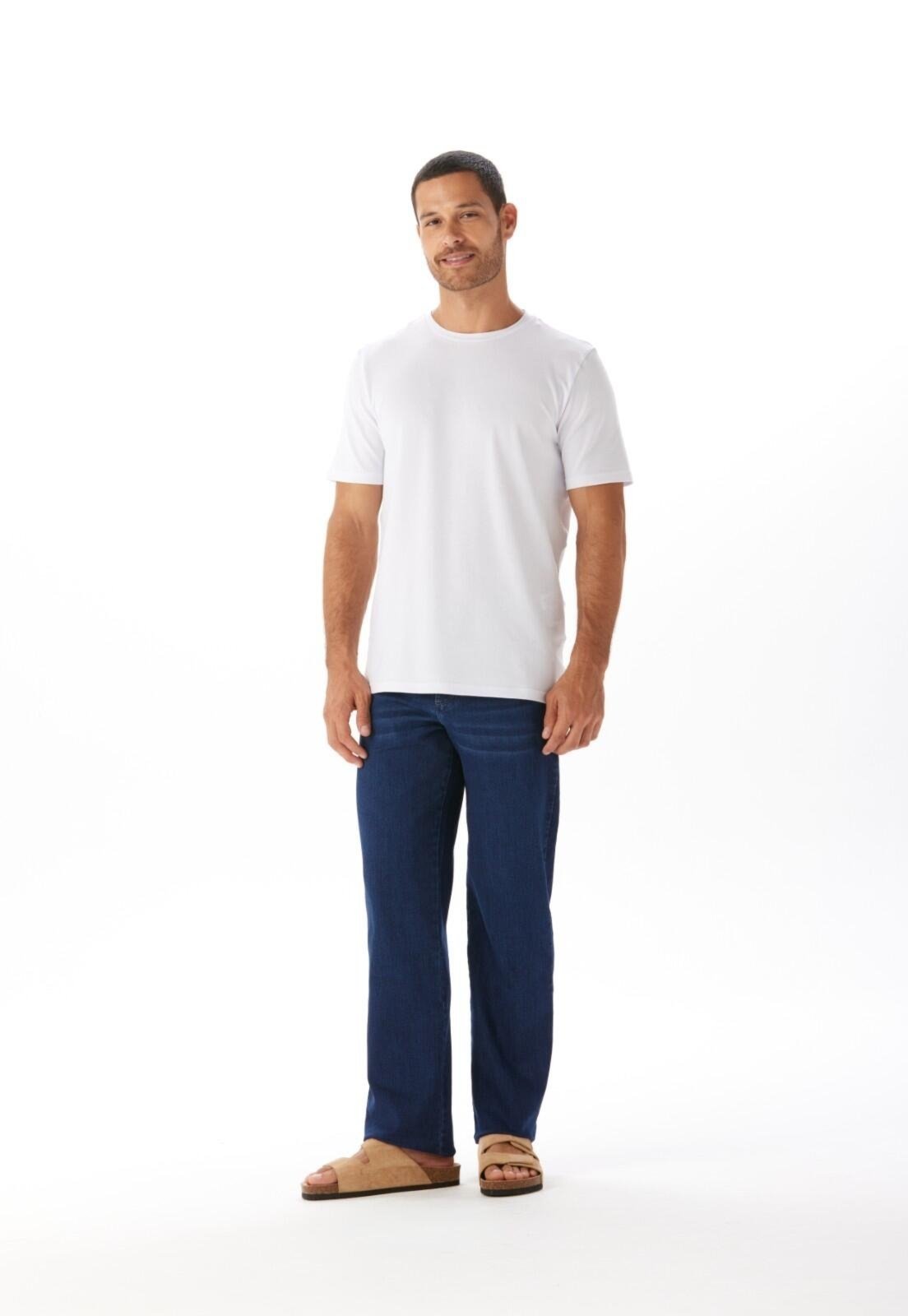 Calça Jeans Regular 5 Bolsos Traymon Azul Indigo