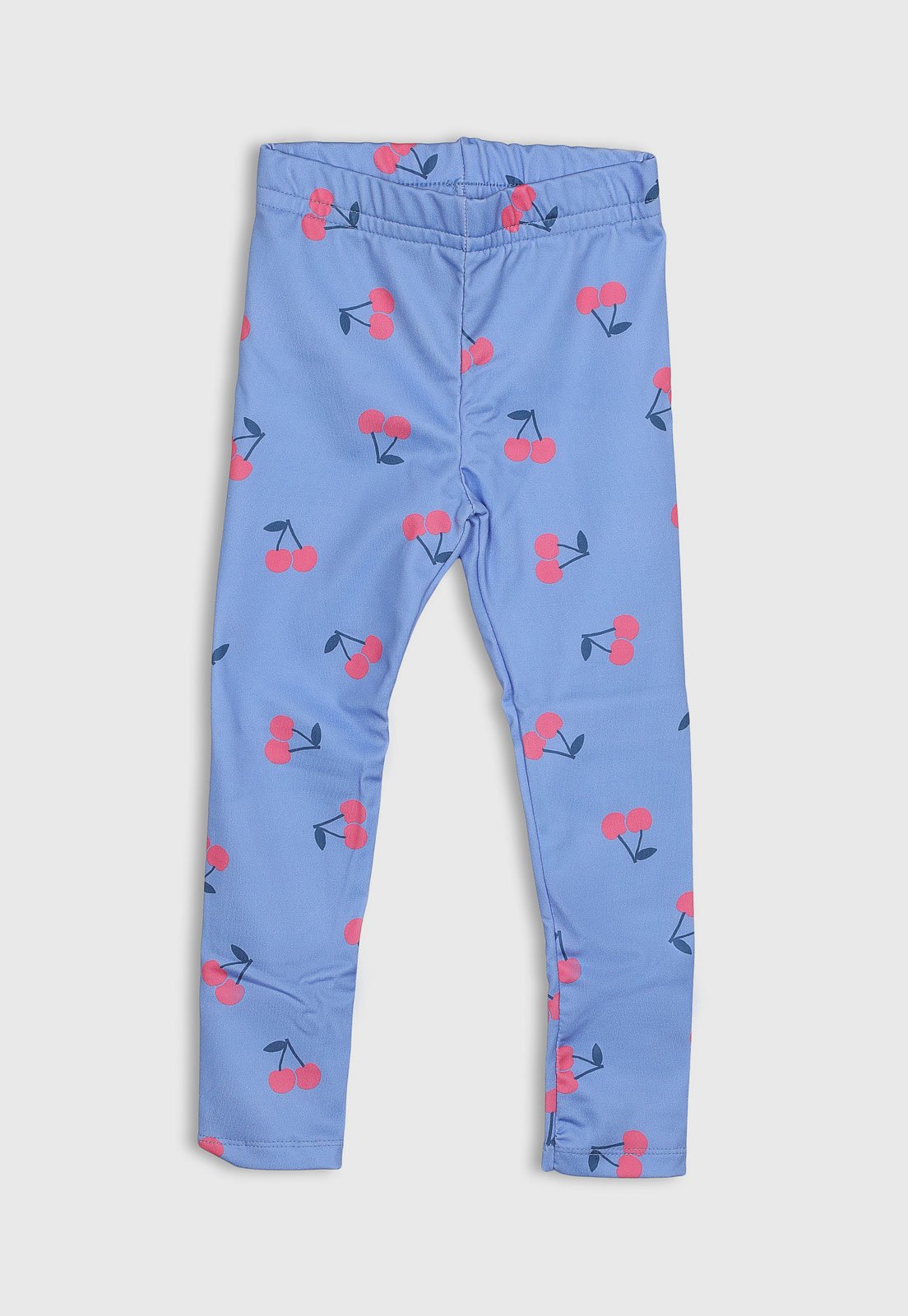 Infantil - Calça Legging Brandili Estampa Cerejas Azul Claro