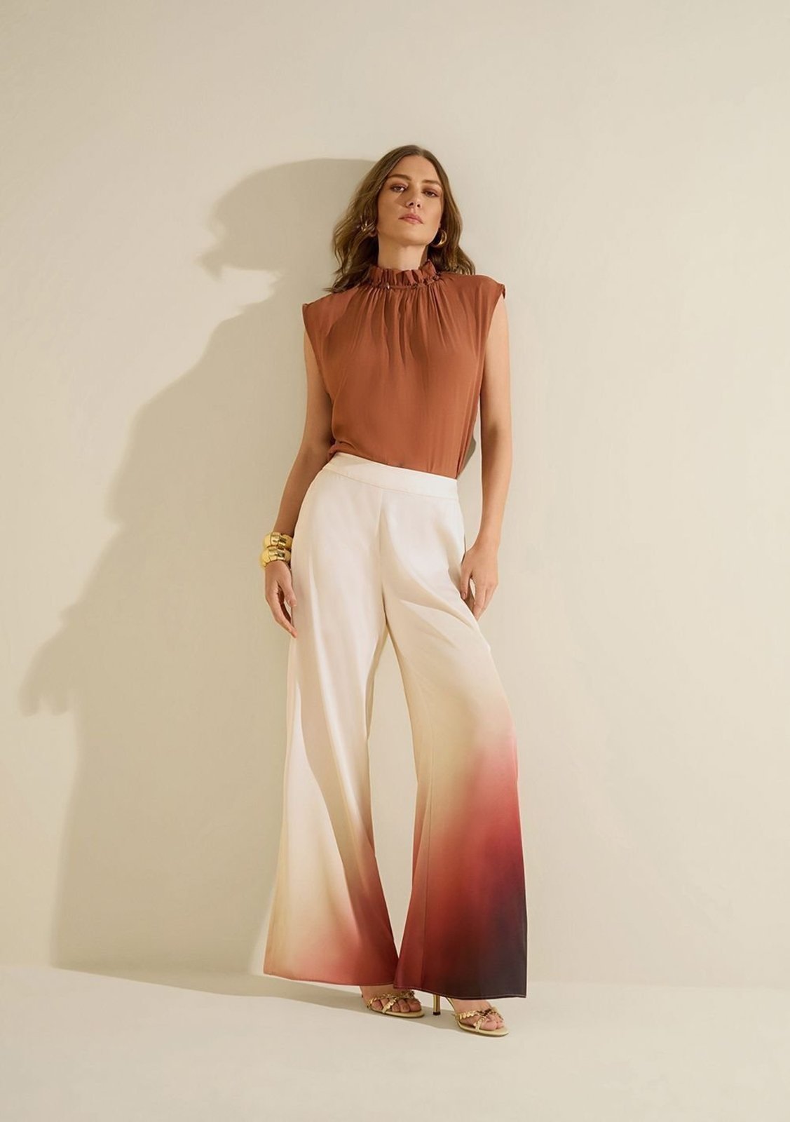 Calça Pantalona Nuance - Bege