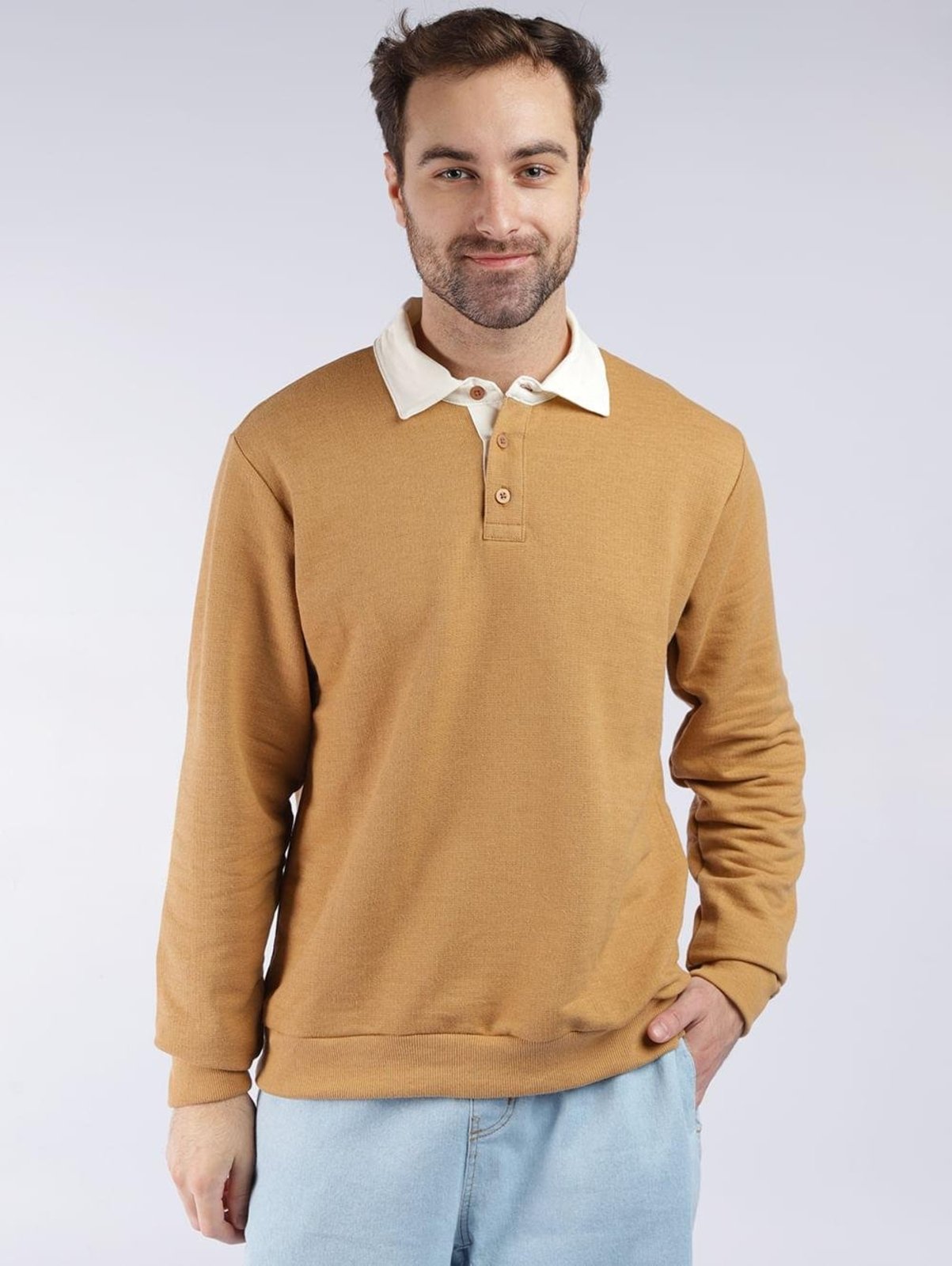 Blusão Piquet Gola Polo Masculino CARAMELO