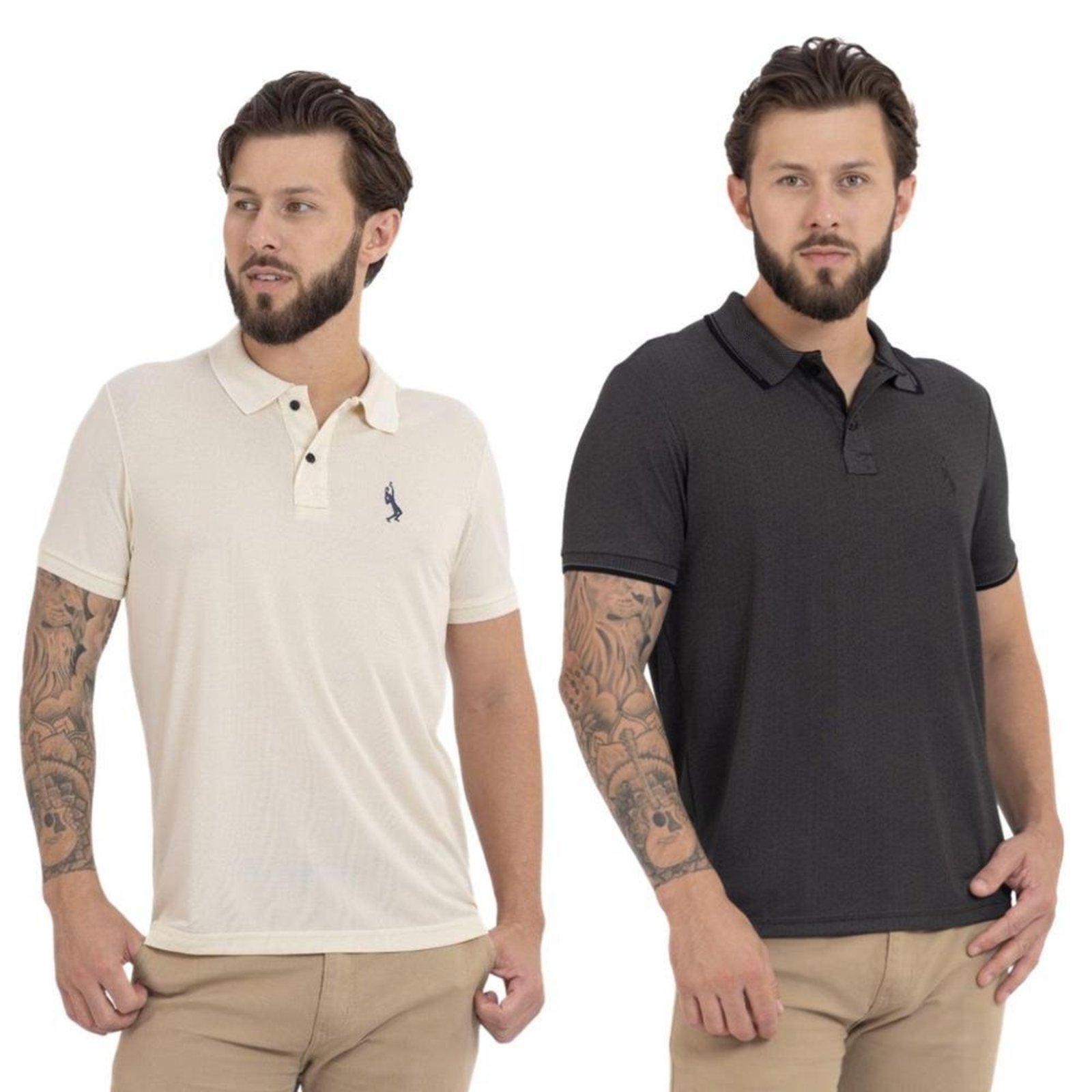 Kit 2 Camisa Polo Masculina Dia a Dia Conforto
