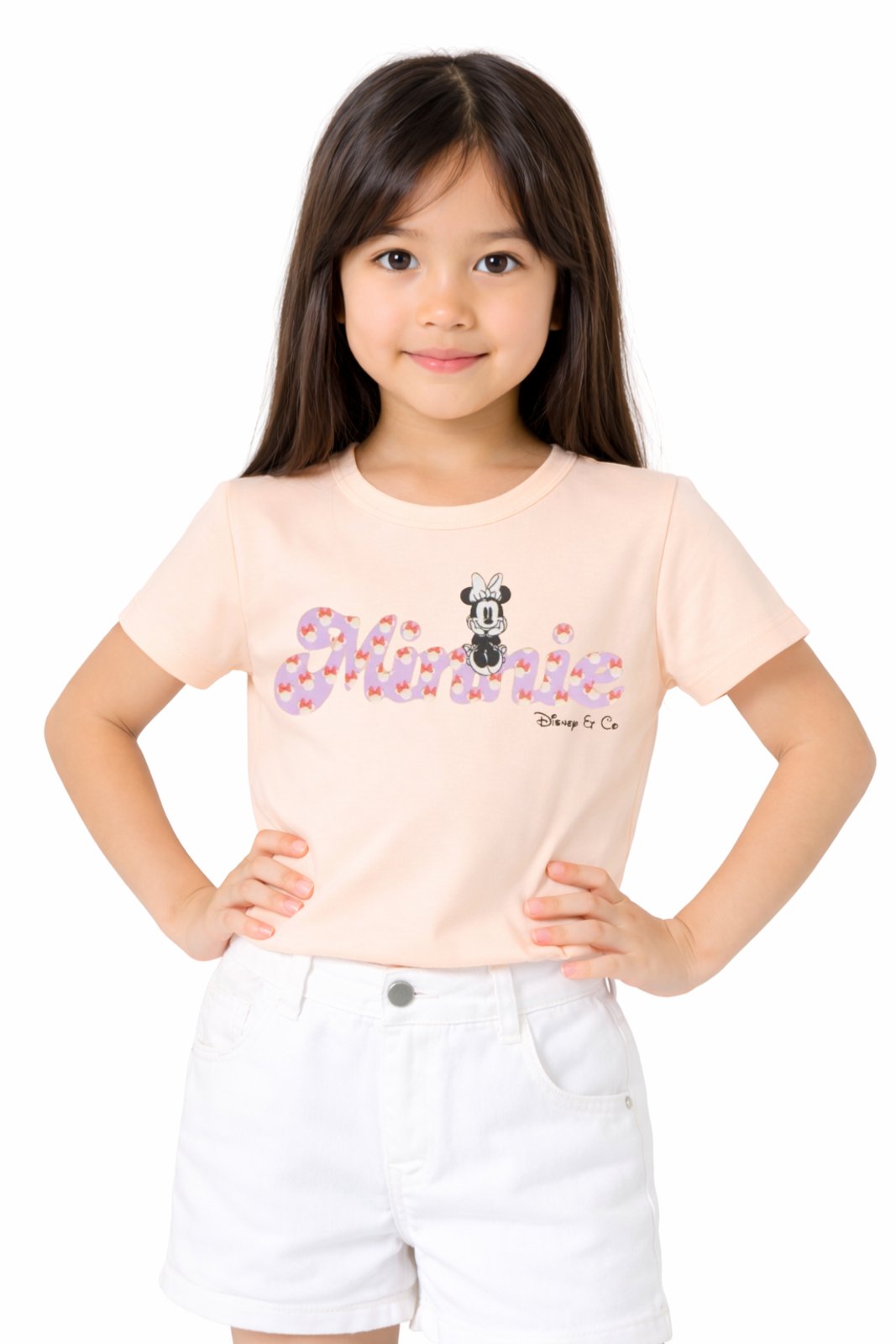 Infantil - Blusa Menina Minnie Mouse Disney Florida Delicada Laranja