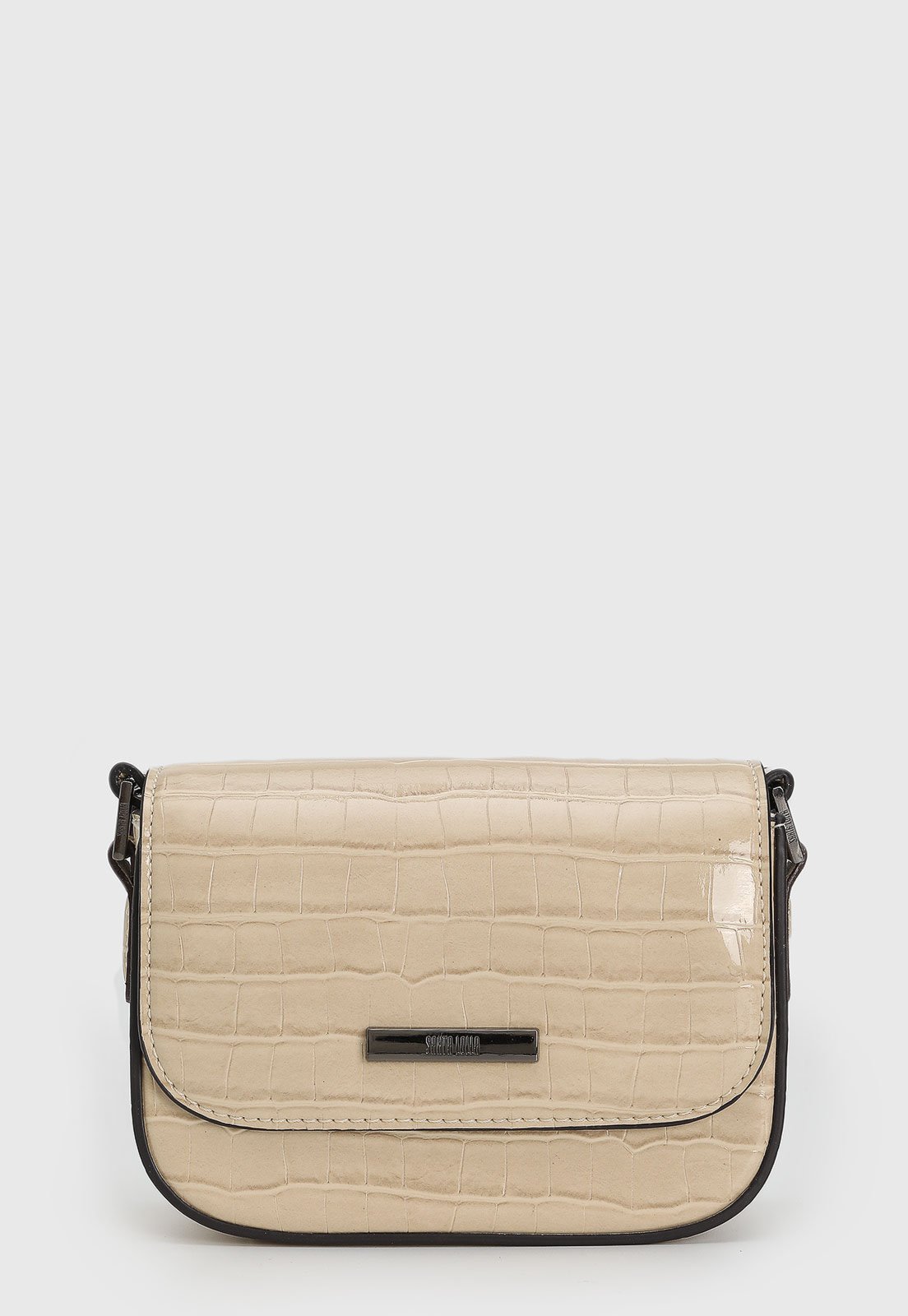 Bolsa Feminina Santa Lolla Croco Alça Ajustável Bege