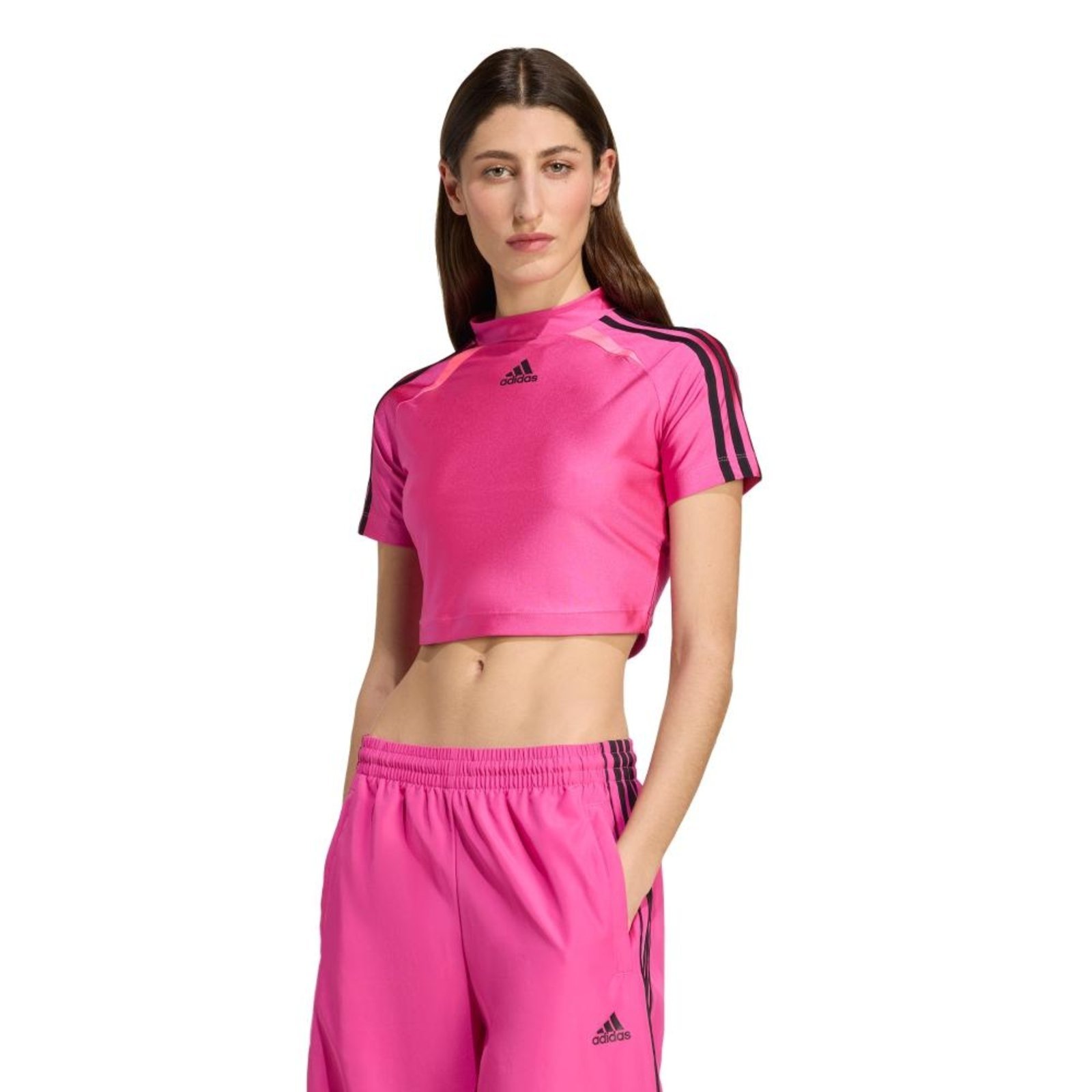Camiseta baby look Teamgeist Adicolor adidas Originals Rosa