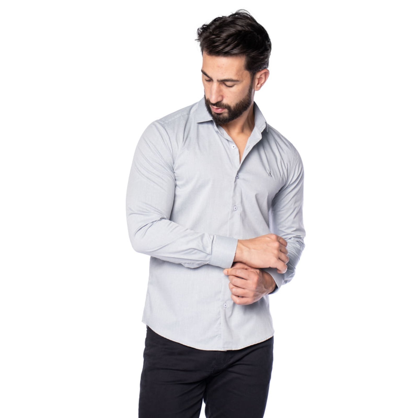 Camisa Masculina Amil Slim Cinza