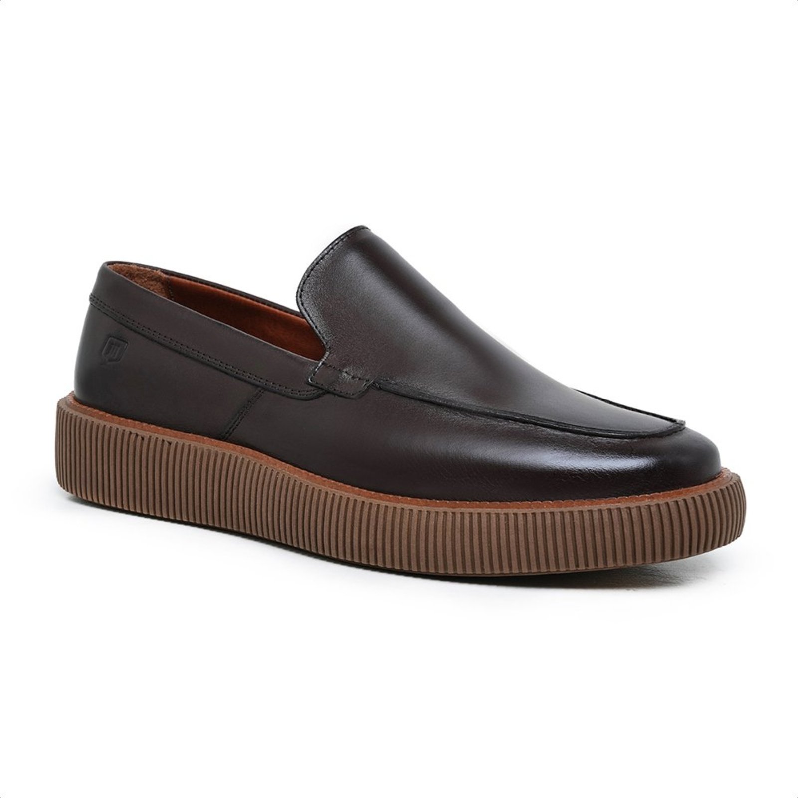 Sapato Masculino Slip On Casual Malbork Couro Marrom Confortável 69021M