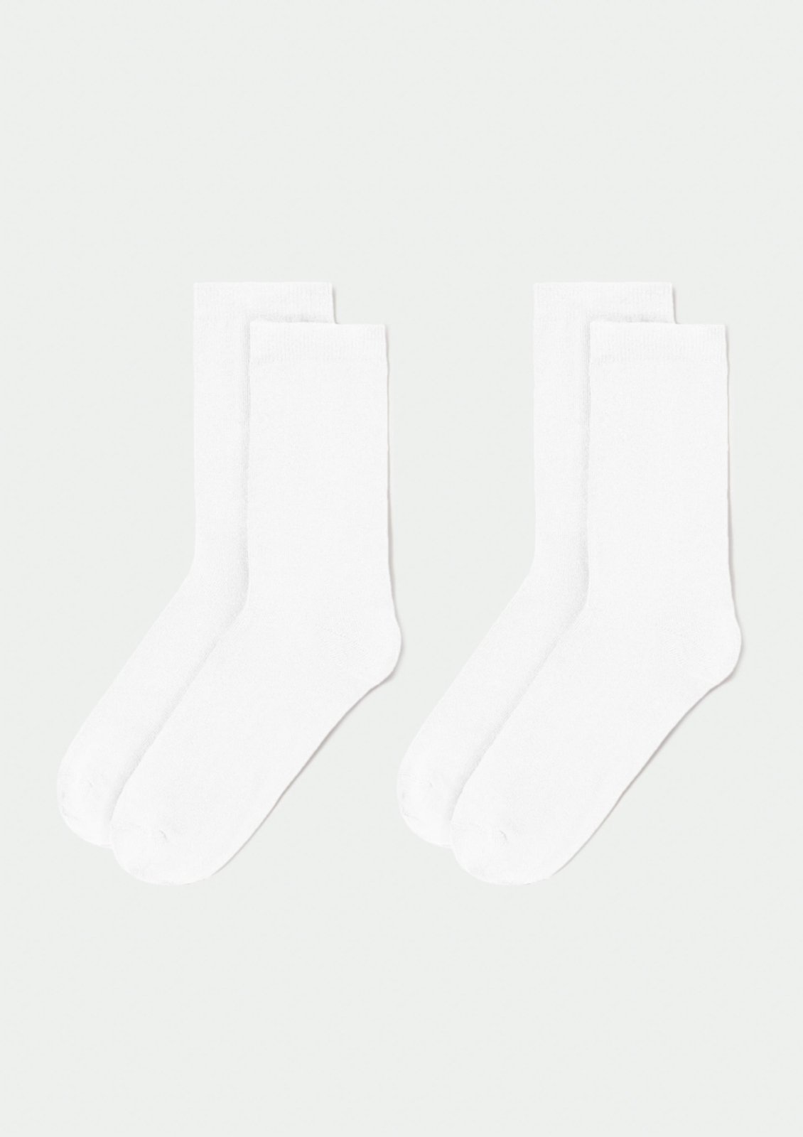 Kit 2 Meias Unissex Cano Longo – Branco M