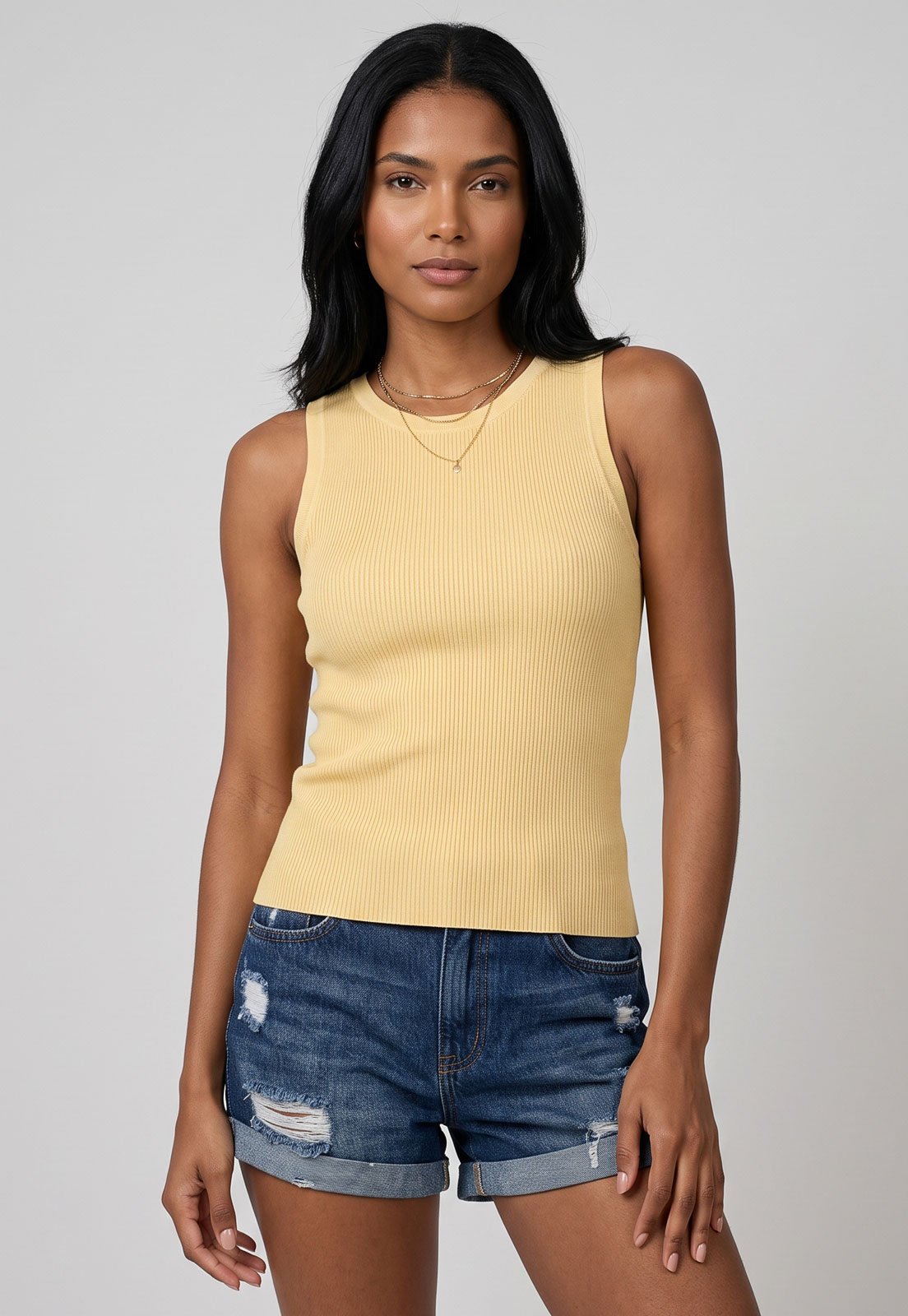 Blusa Feminina Lez a Lez Canelada Amarela