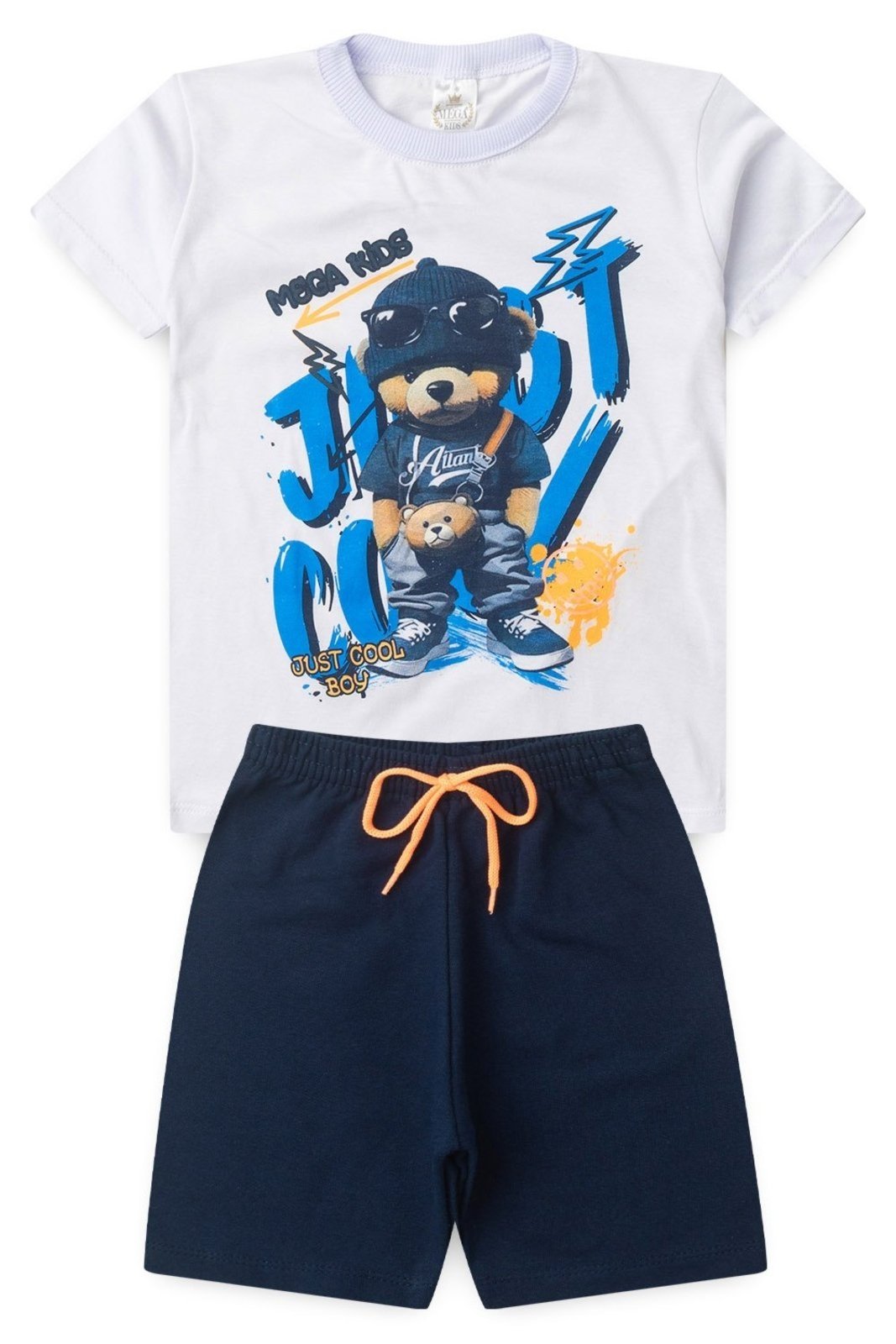 Infantil – Conjunto Verão Masculino Just Cool Boy Mega – Branco