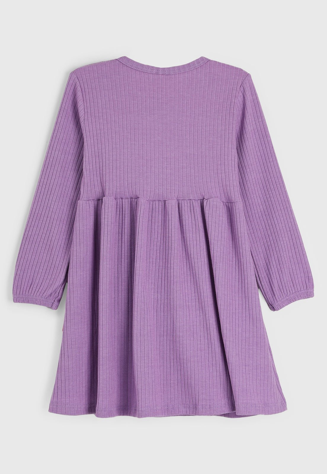 Vista 3 Vestido Kamylus Canelado Babado Kamylus roxo