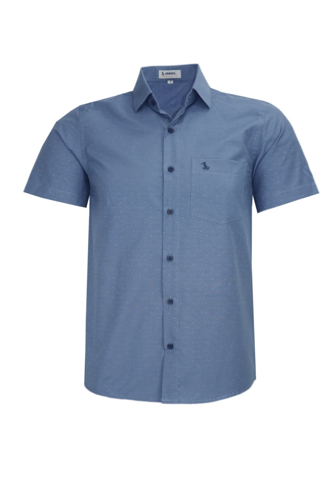 Camisa Social Manga Curta Comfort Com Bolso Passa Fácil 1848