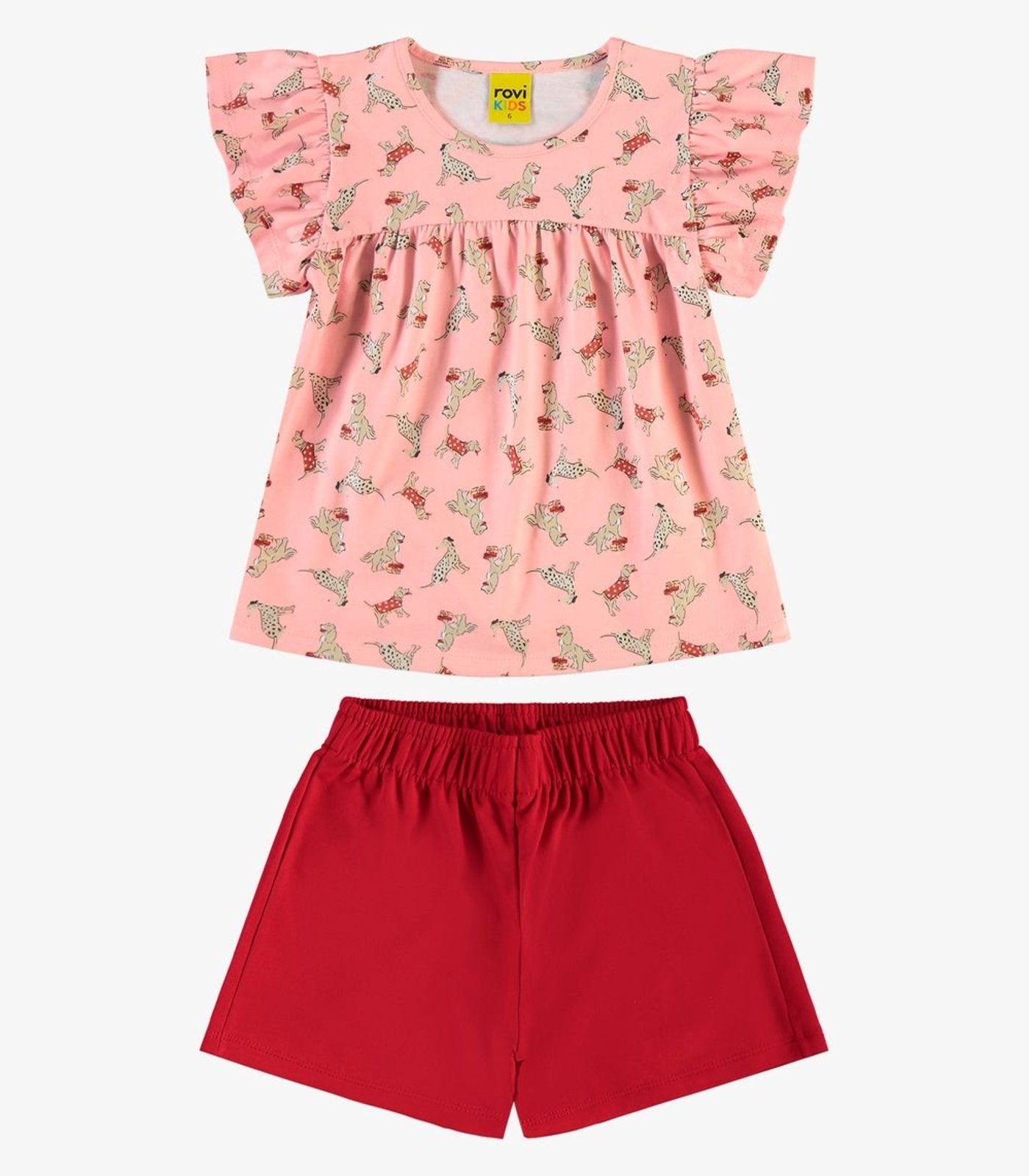 Infantil - Conjunto Blusa Com Shorts Rovi Rosa