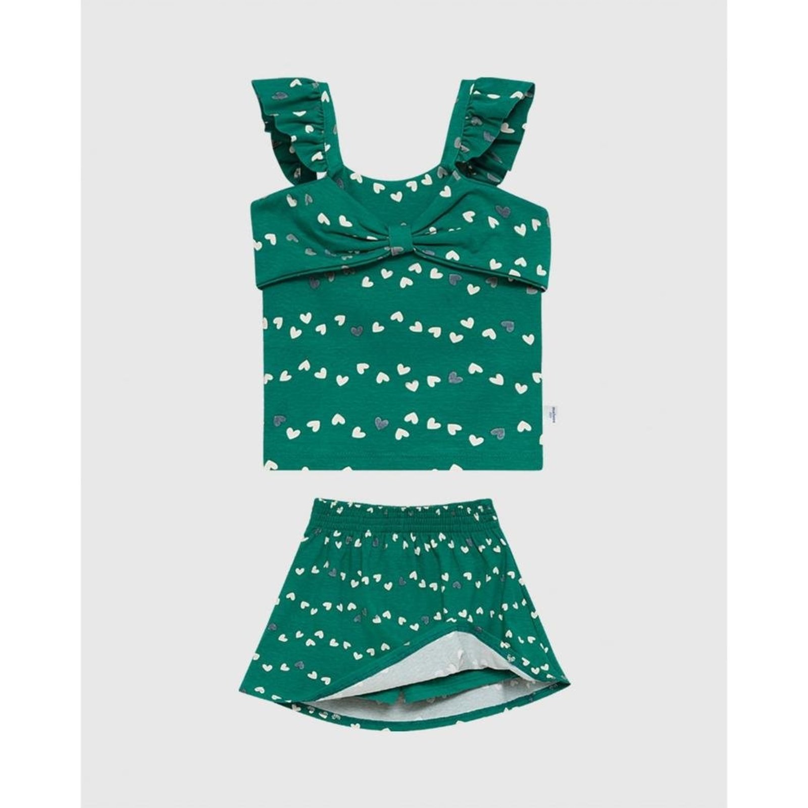 Infantil - Conjunto Menina Estampa Corações Com Glitter Em Algodão Malwee