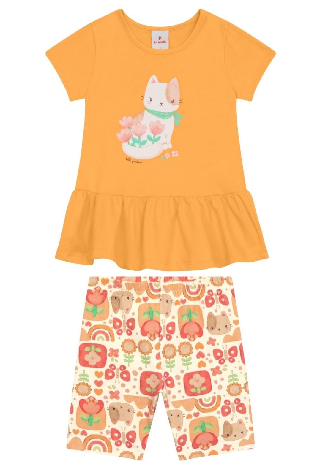 Infantil - Conjunto menina em meia malha Brandili