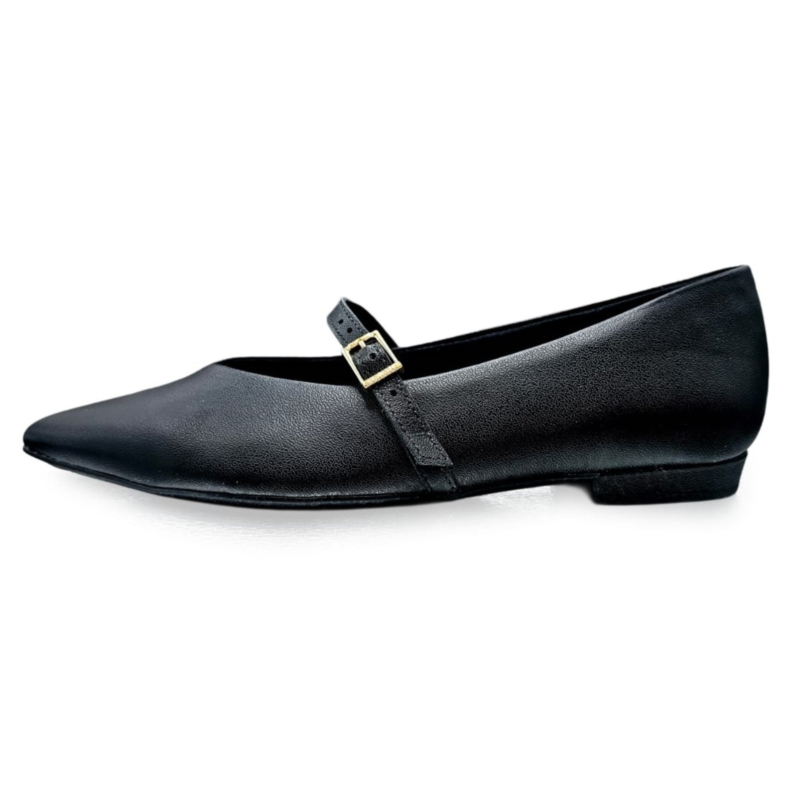 Sapatilha Usaflex Feminina Bico Fino Estilo Boneca Mary Jane Preto