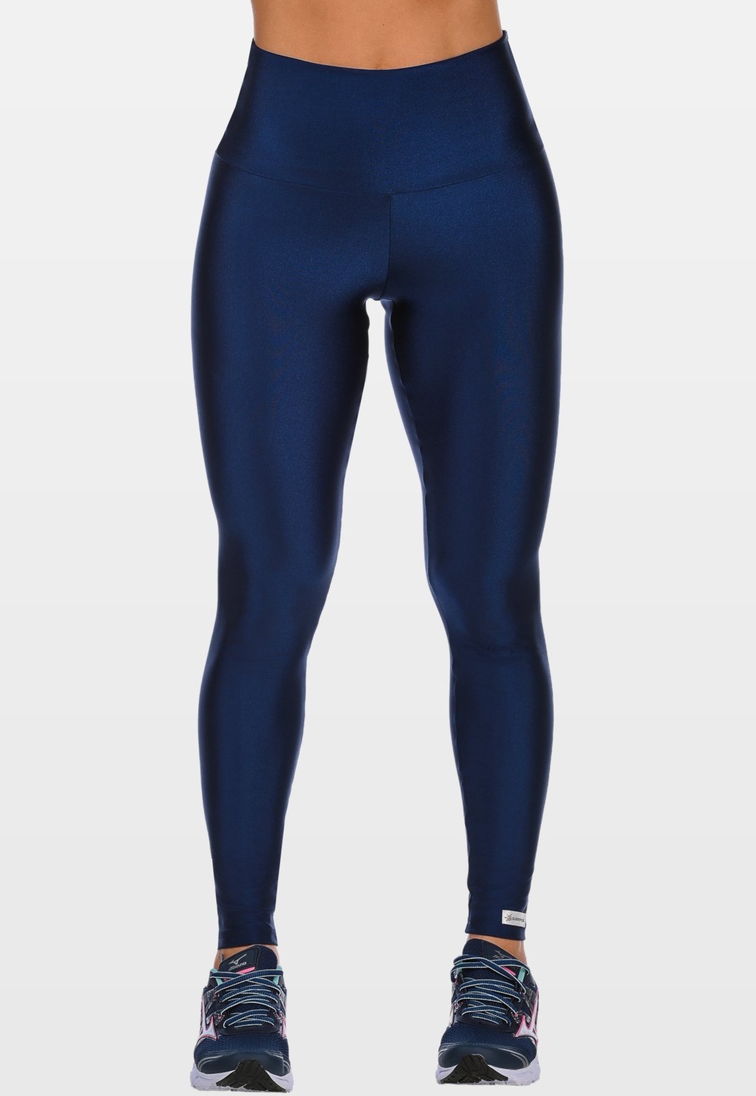 Calça Legging Fitness Cirrê Cós Alto Summer Soul Básica Azul Marinho
