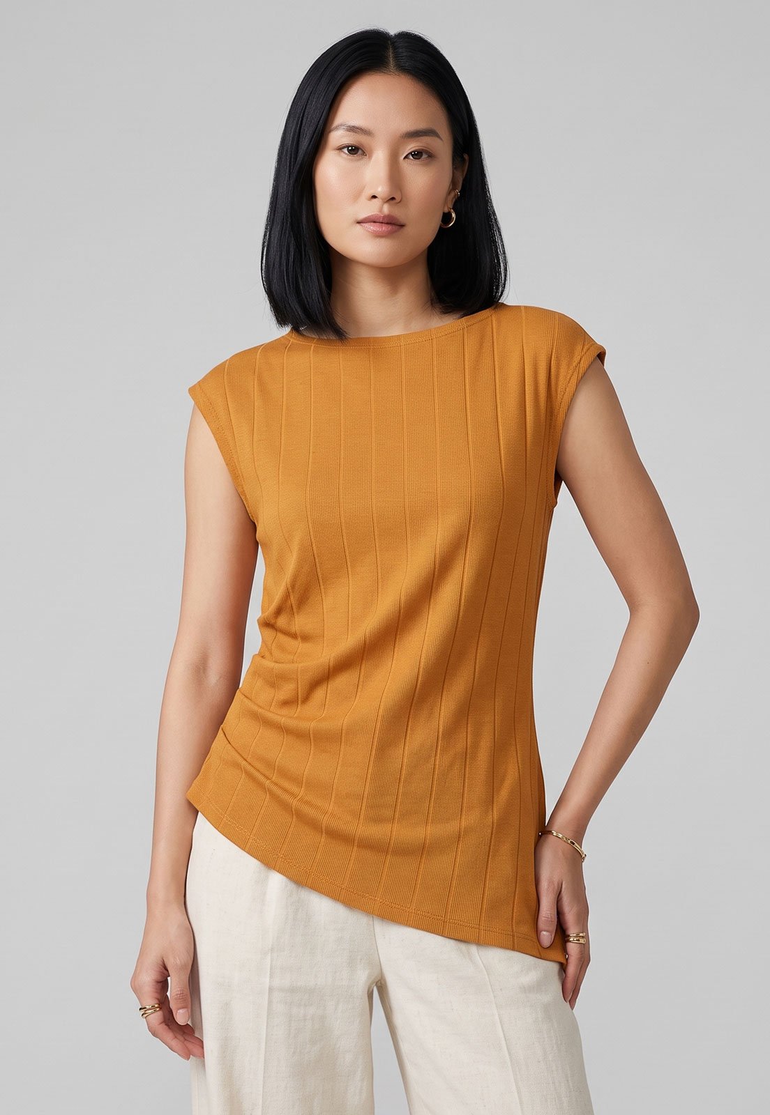 Blusa Feminina Lez a Lez Canelada Laranja