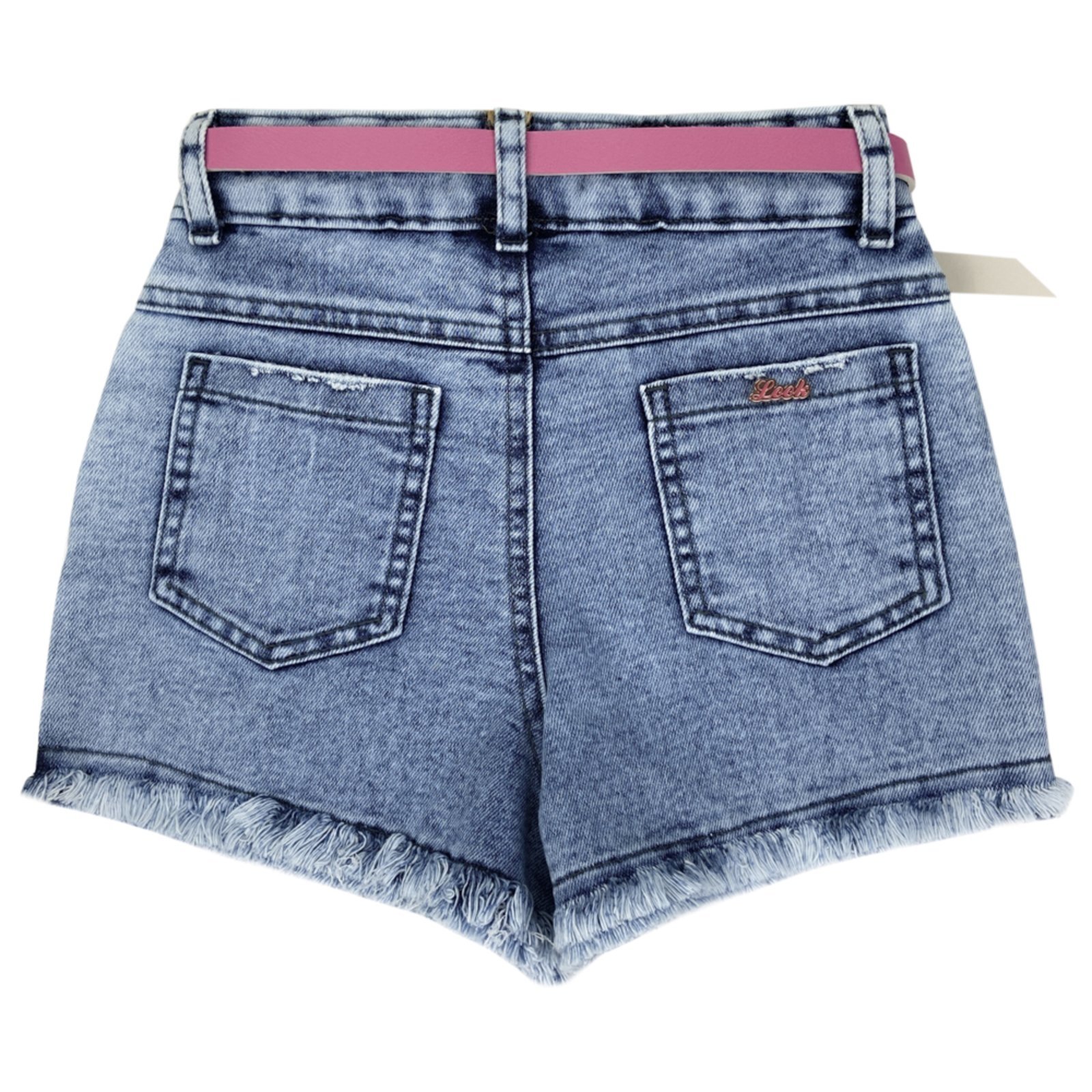 Vista 3 Infantil - Shorts Juvenil Look Jeans c/ Cinto Jeans azul Look Jeans azul