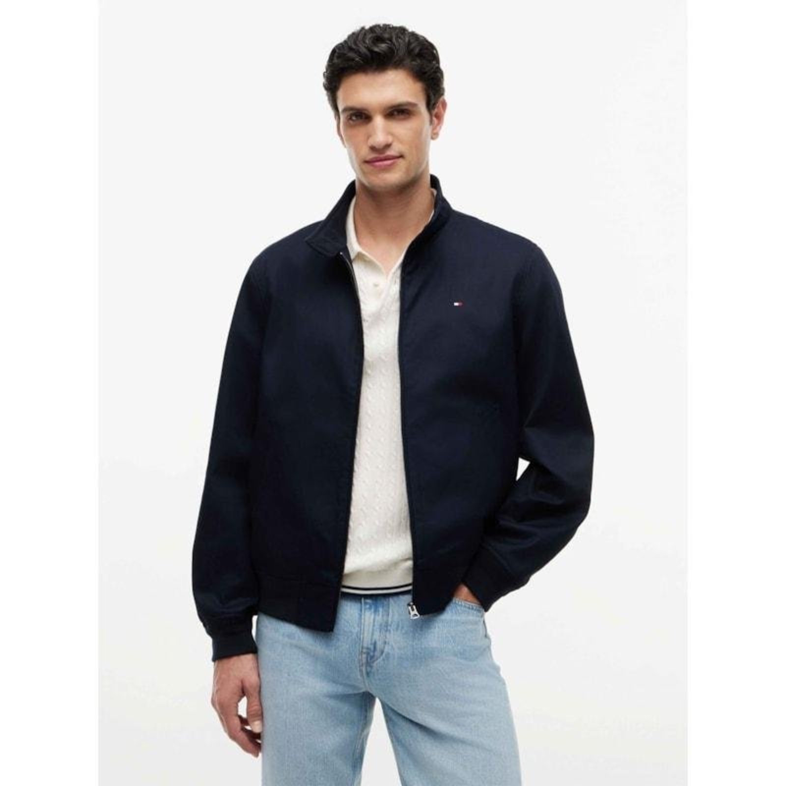 Jaqueta Harrington de Sarja Azul