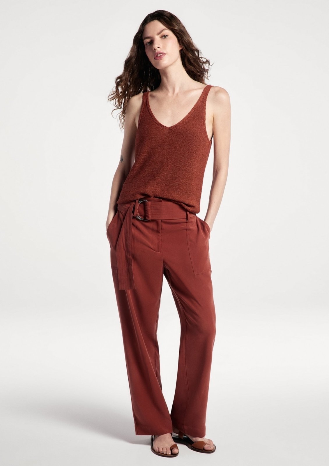 Calça Feminina Peach Touch Com Cinto Hering