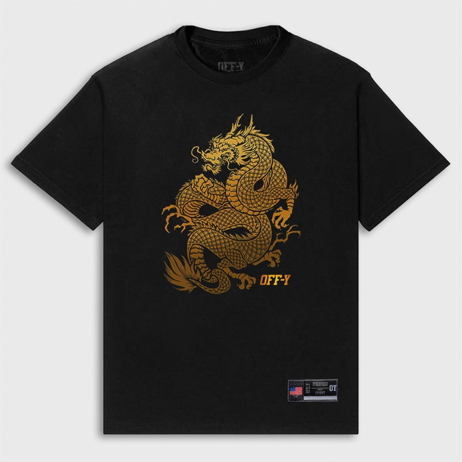 Camiseta Oversized Streetwear Dragon Preta Off-Y