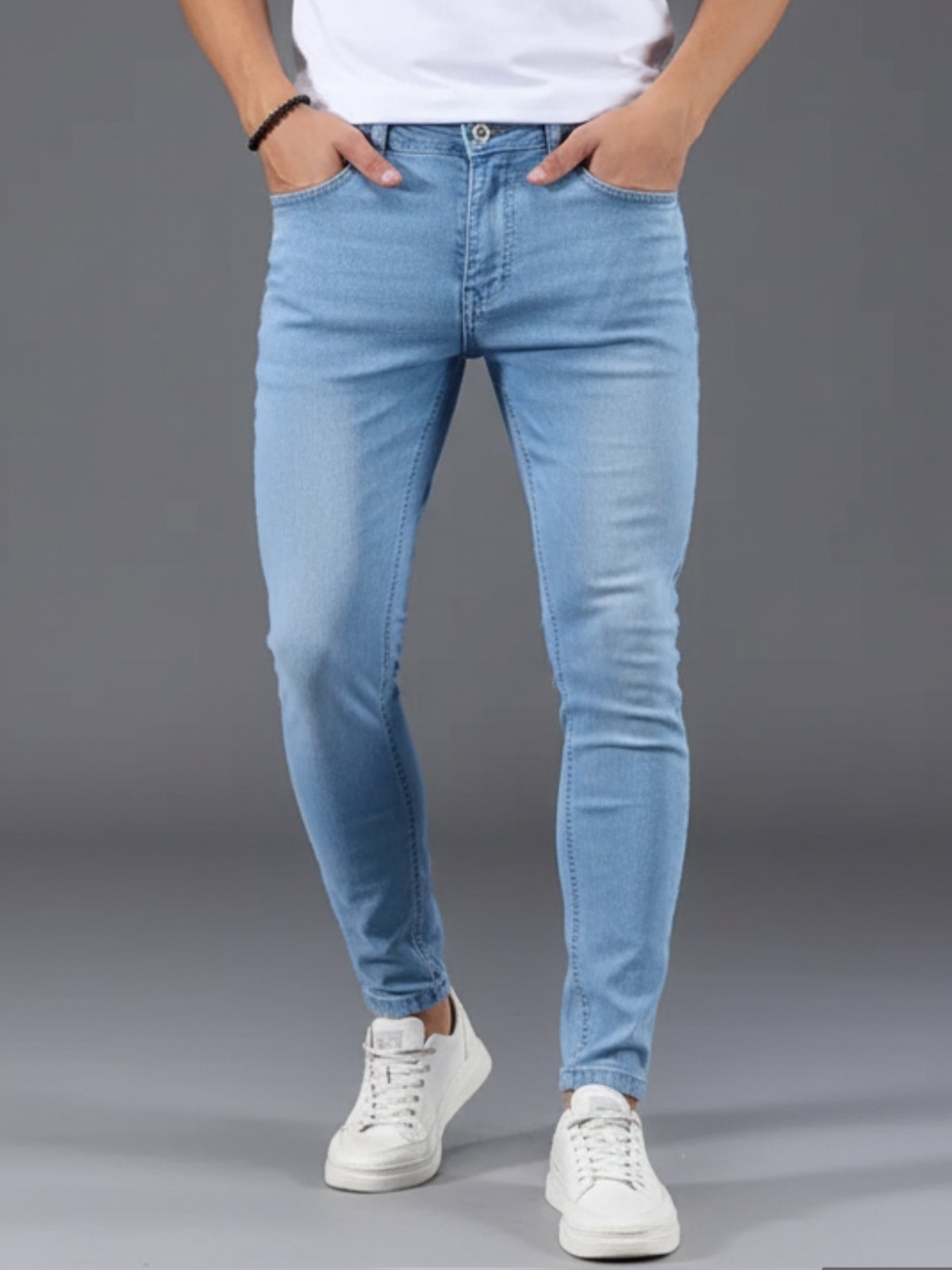 Calça Jeans Masculina 5 Estilos Azul Claro Básica e Confortável