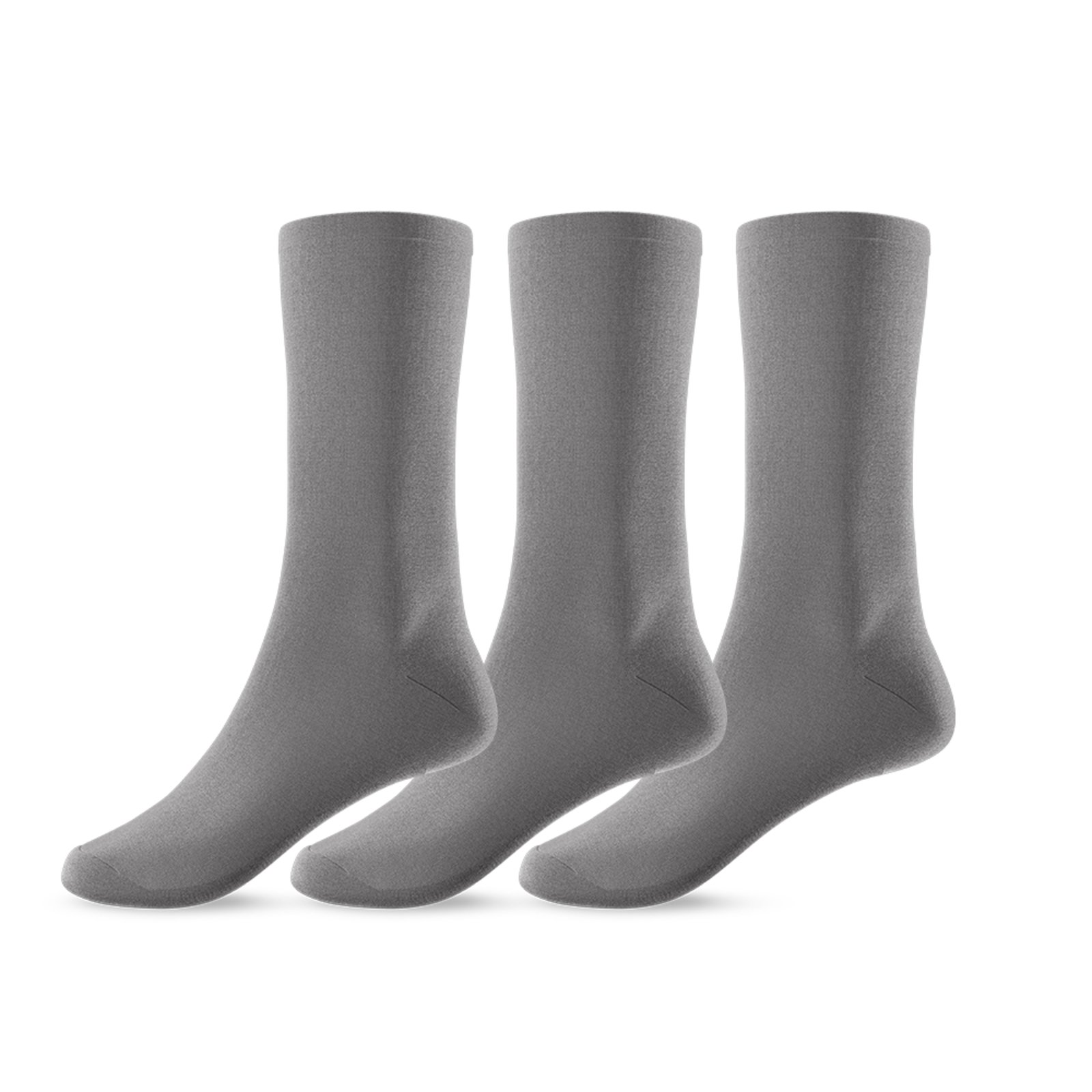 Kit 3 Pares de Meias Cano Alto Unissex Cinza