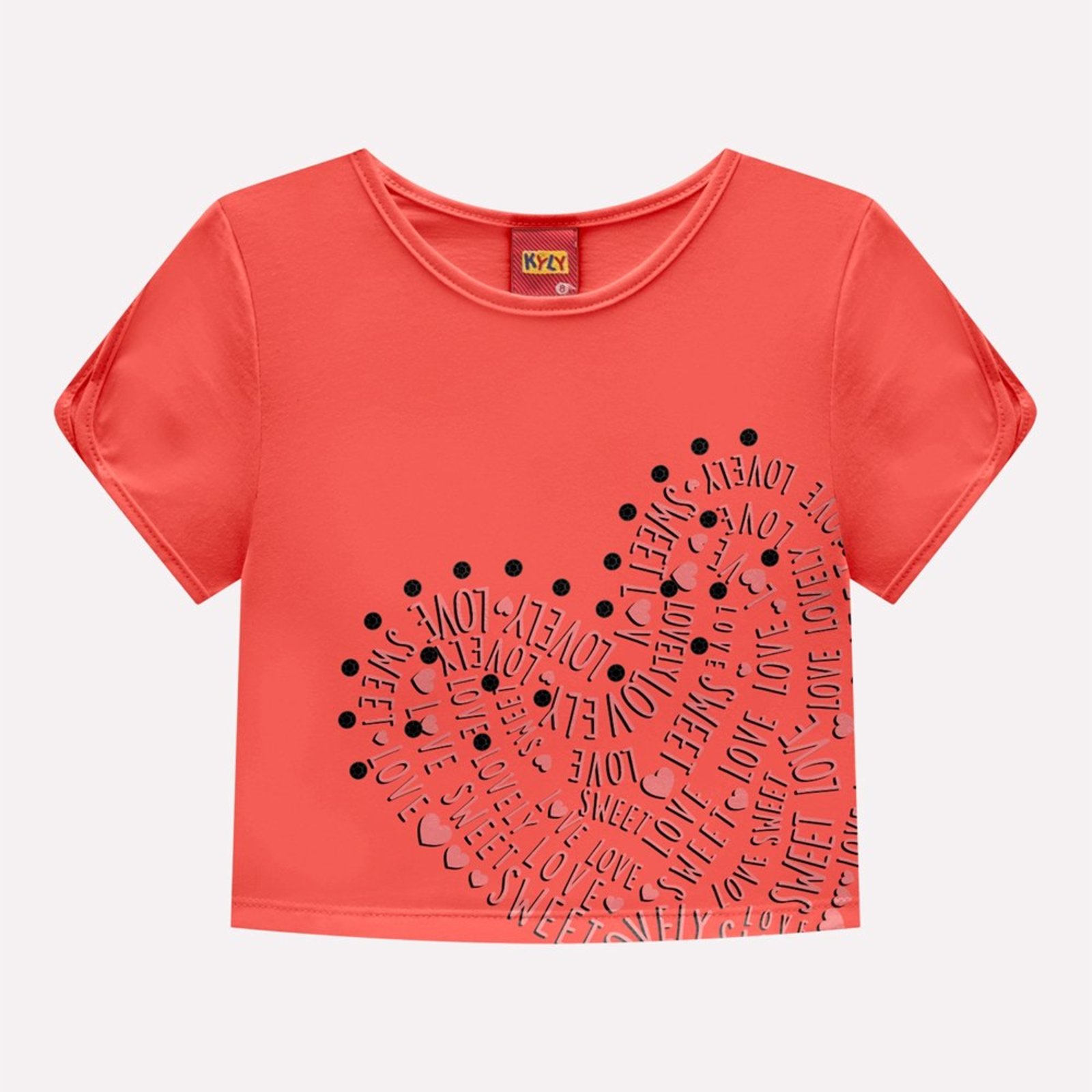 Infantil - Blusa Cropped Menina com Strass Kyly
