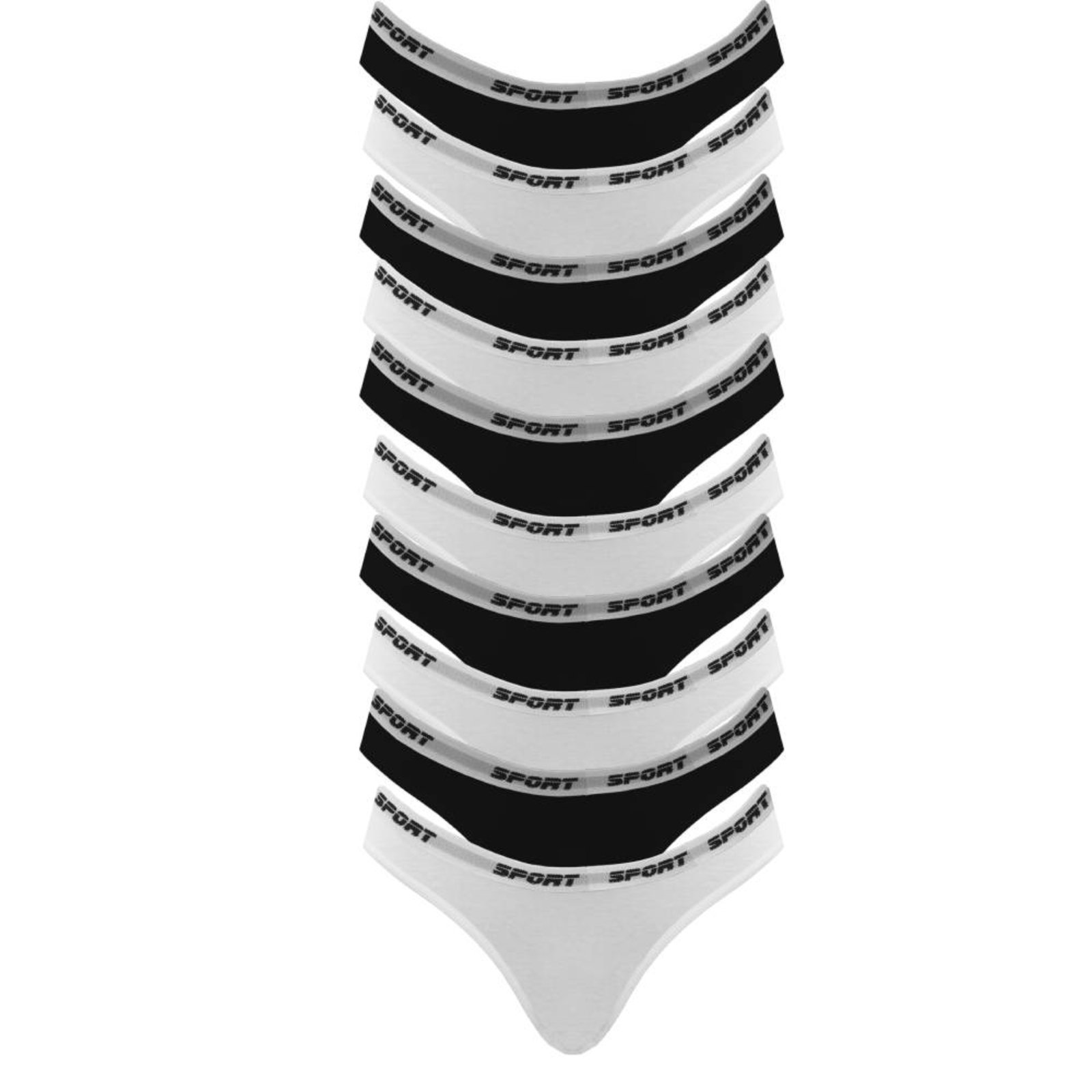 Kit 10 Calcinha Tanga Algodão Sport com Forro em Cores Sortidas SP84
