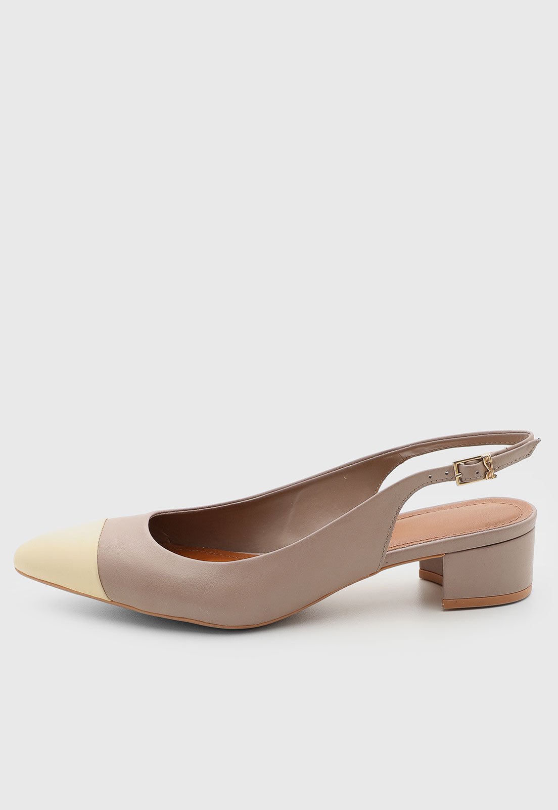Scarpin Feminino Santa Lolla Couro Slingback Bege