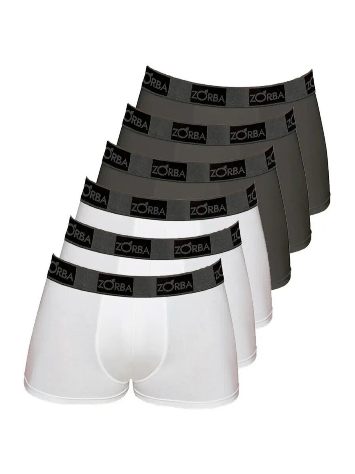 Kit com 6 Cuecas Boxer Zorba 717 Branco