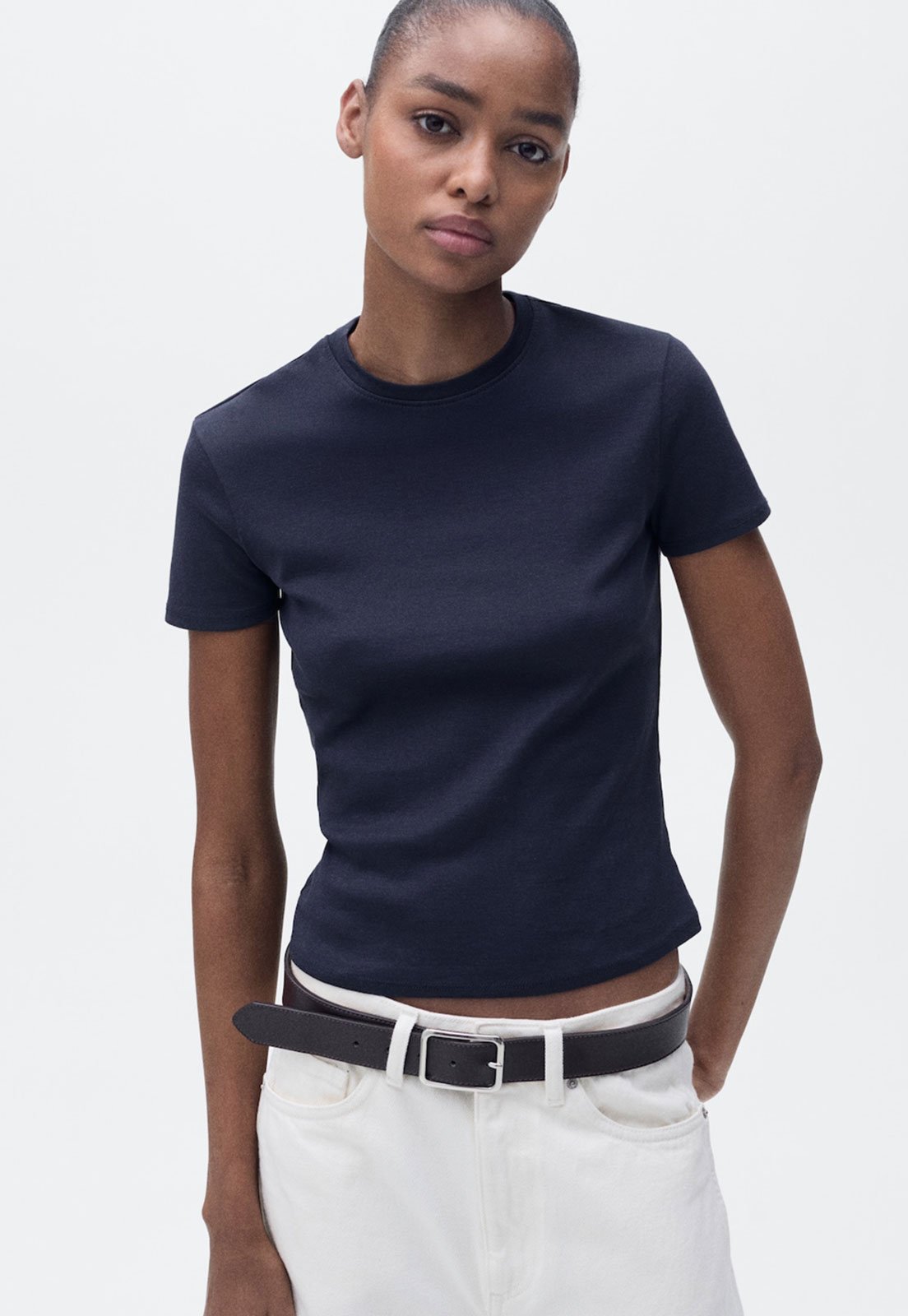 Camiseta Mango Reta Zani Azul-Marinho