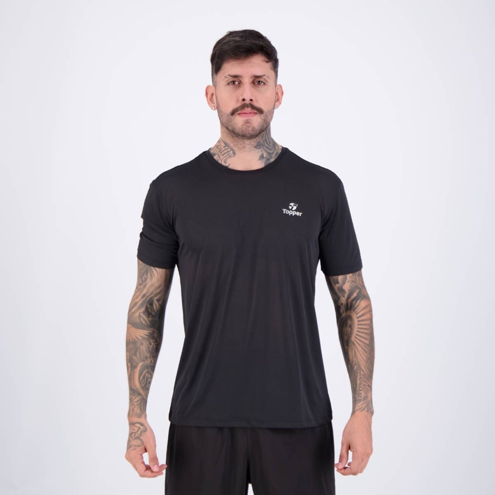 Vista 3 Kit 3 Camisetas Topper Spirit Preta Betel preto Betel preto