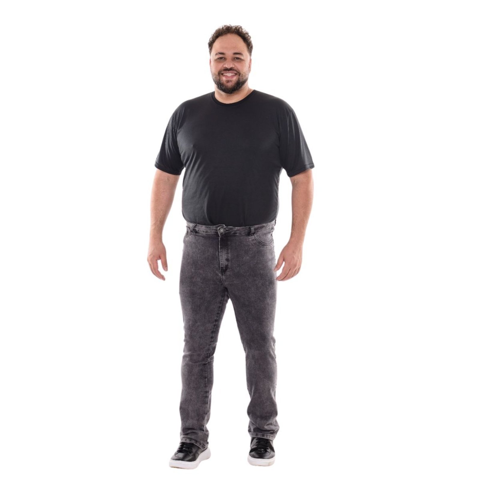 Calça Masculina Premium Plus Size Grafite Jeans Light