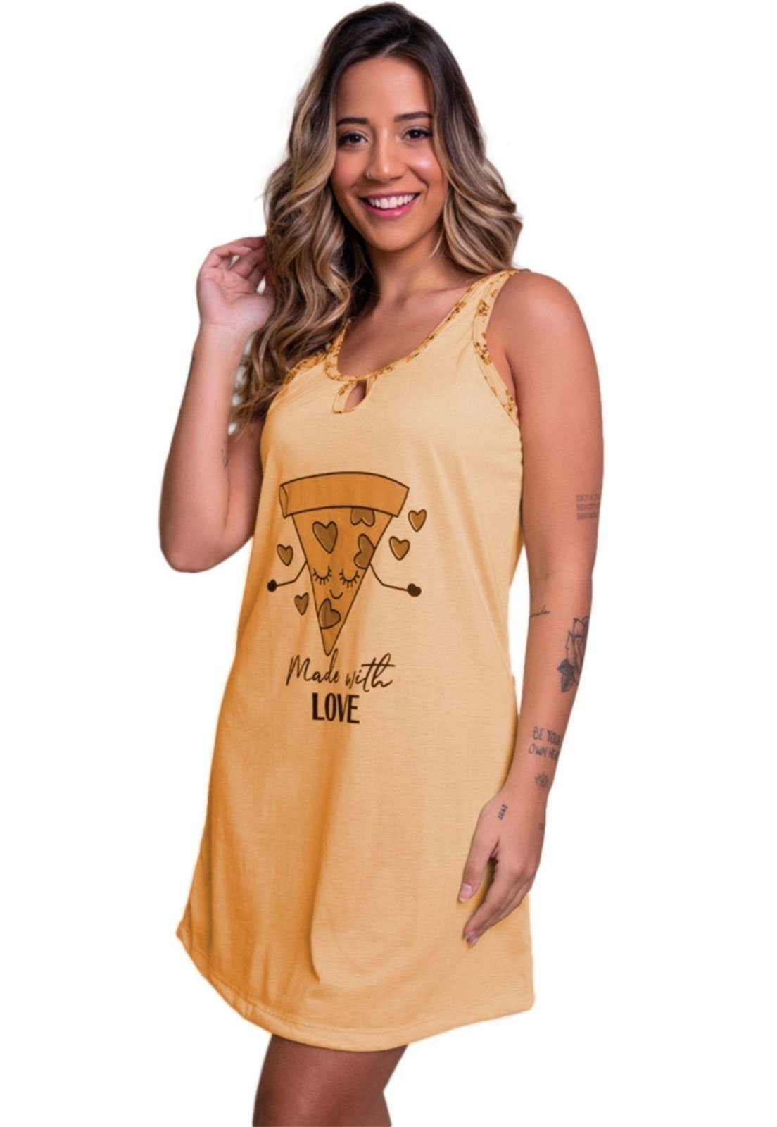 Camisola Feminina Malha Serra e Mar Modas Estampada Nathália Coral