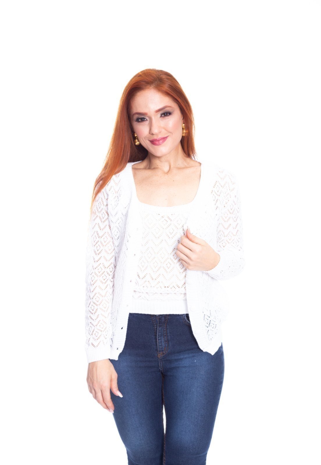 Twin Set Moda Vício Rendado Tricô Off White