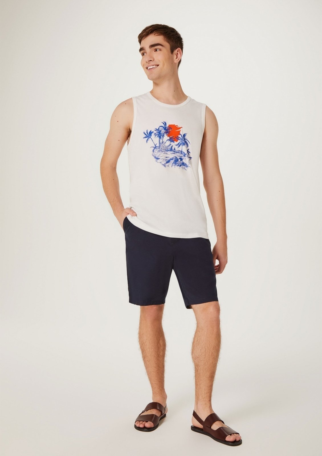 Bermuda Básica Masculina Em Sarja